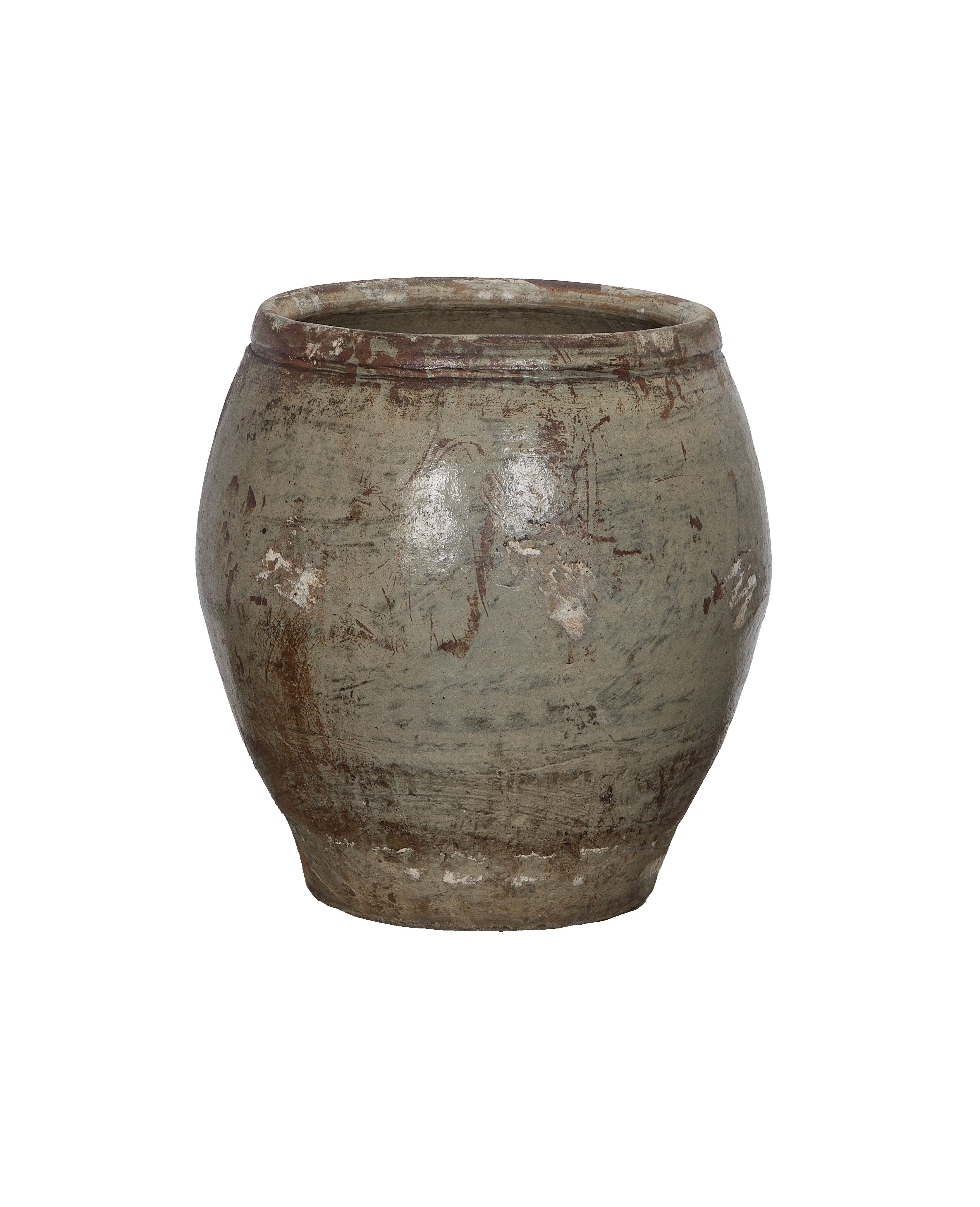 Vintage Chinese plum planter, oak, showing unique weathered patina and rough texture.