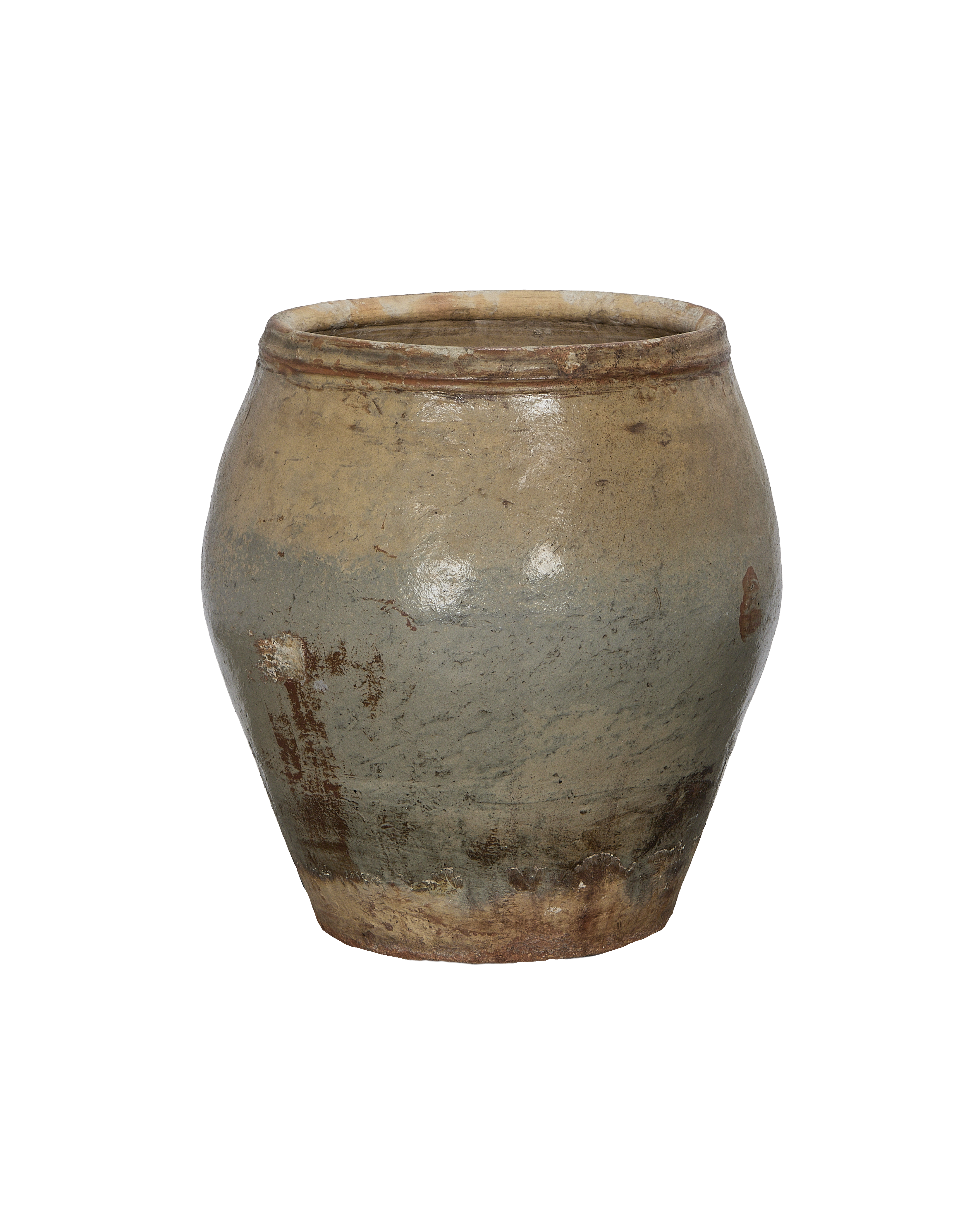 Vintage Chinese plum planter, oak, showing rough texture and weathered patina.