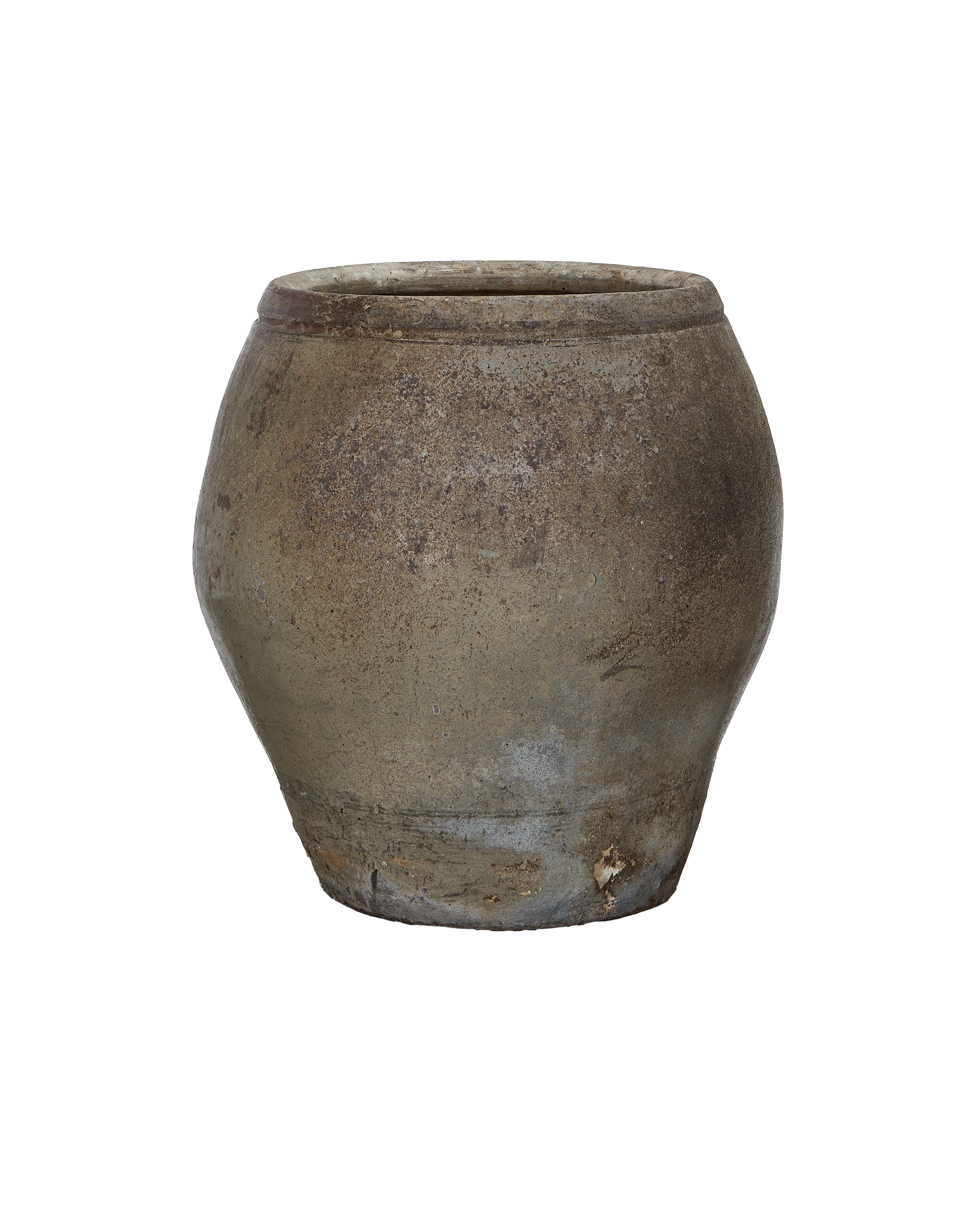Vintage Chinese plum planter, weathered gray OAK with distressed textured finish.