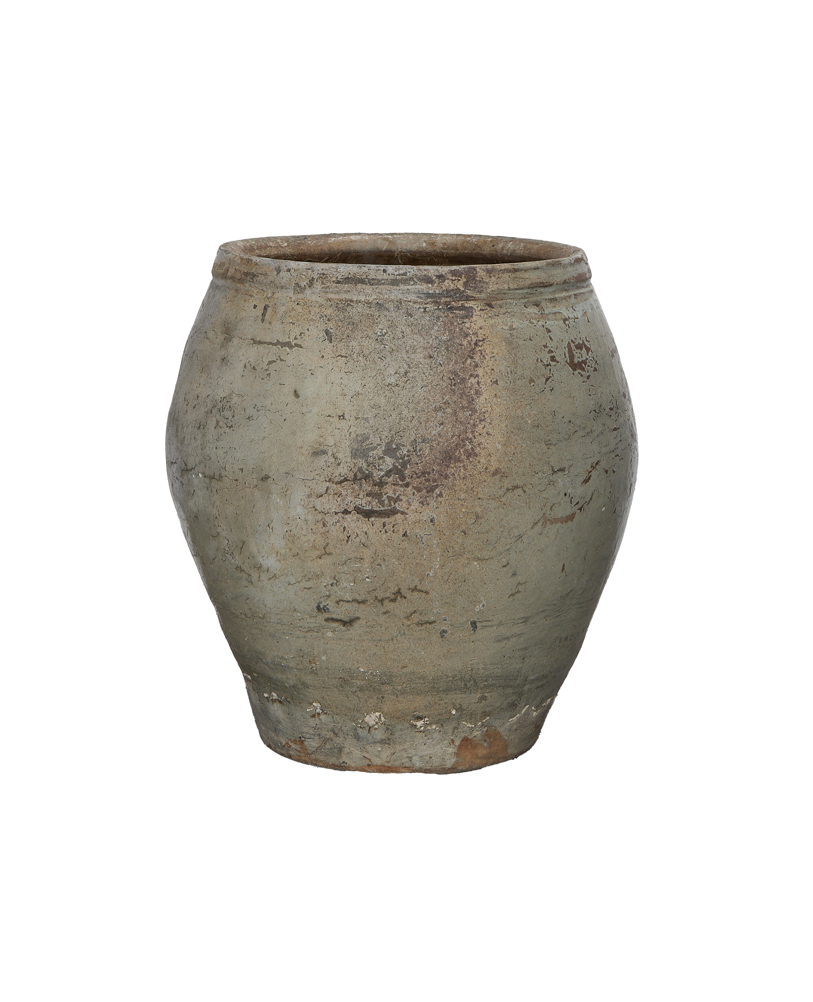 Vintage plum planter, weathered oak, from China, showing beautiful aged patina and texture.