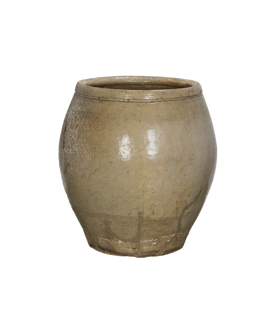 Vintage Chinese Plum Planter, OAK, showing subtle glaze variation and texture.