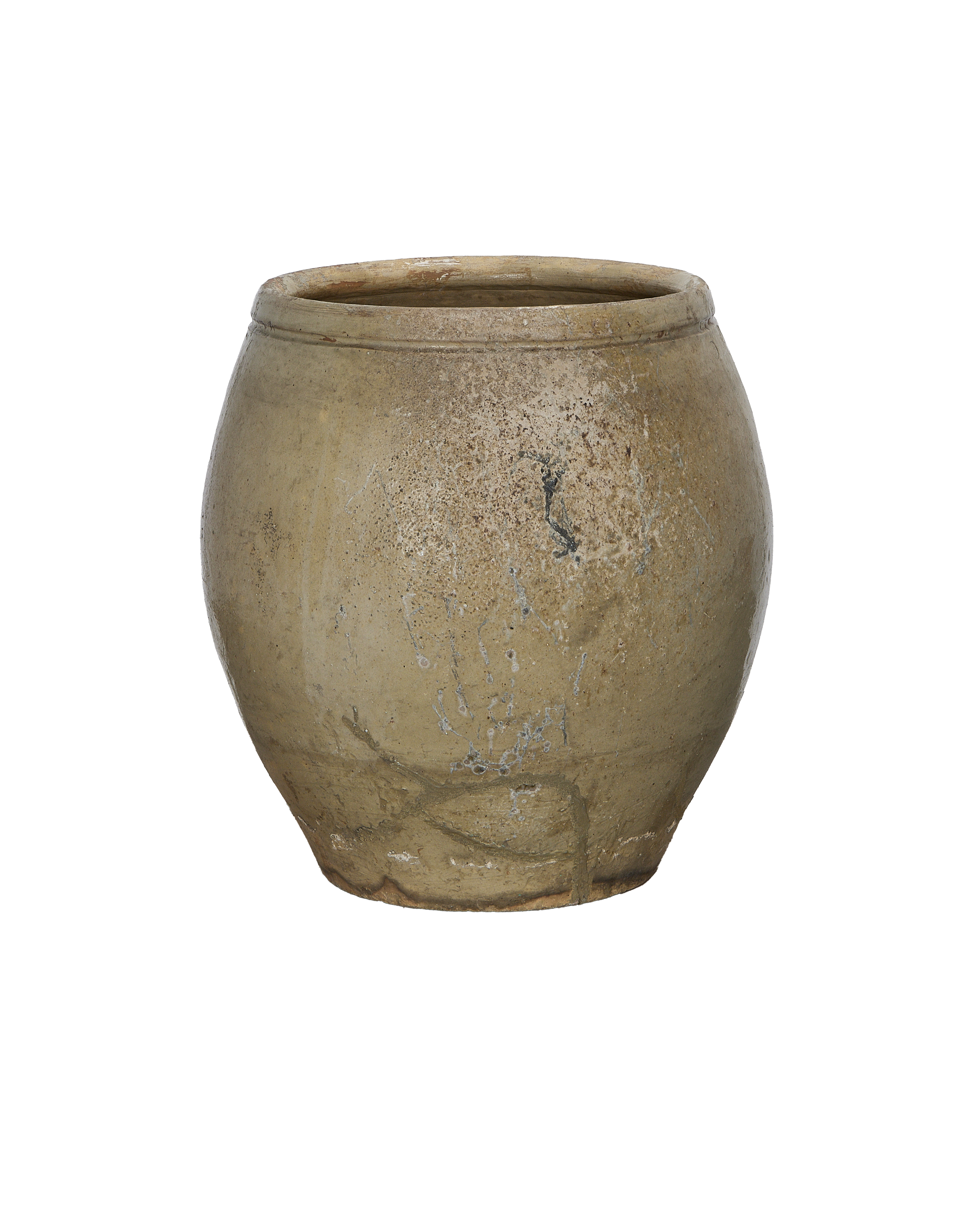 Vintage Chinese oak plum planter, antique rustic texture with weathered finish.