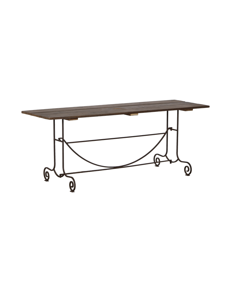Wood & Iron Garden Table
