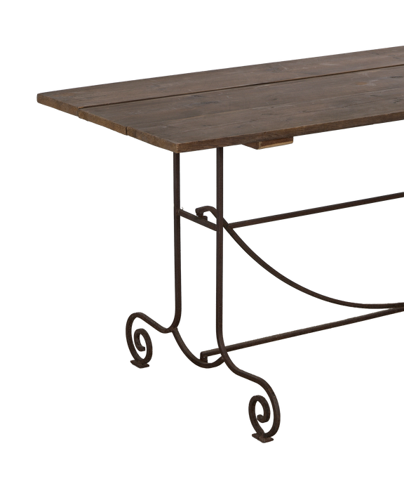 Wood & Iron Garden Table