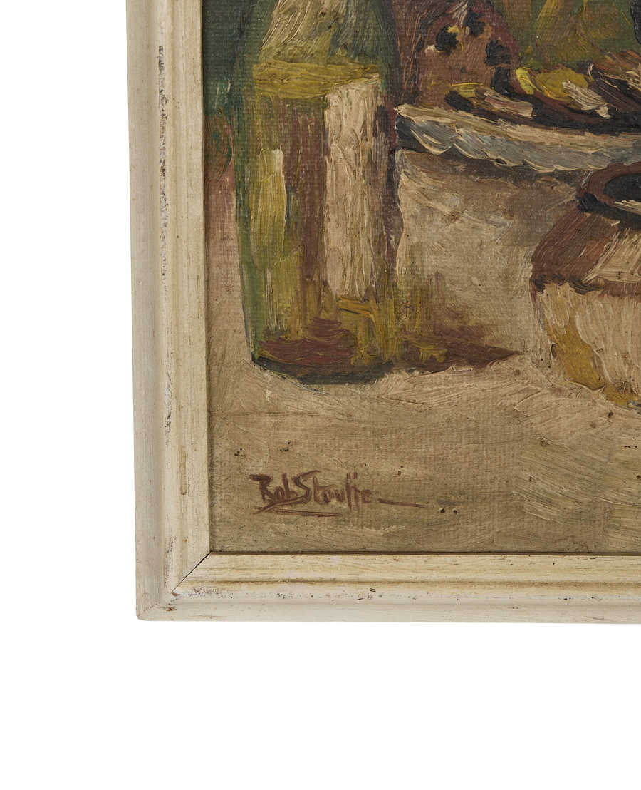 Vintage French still life painting, close-up of 
