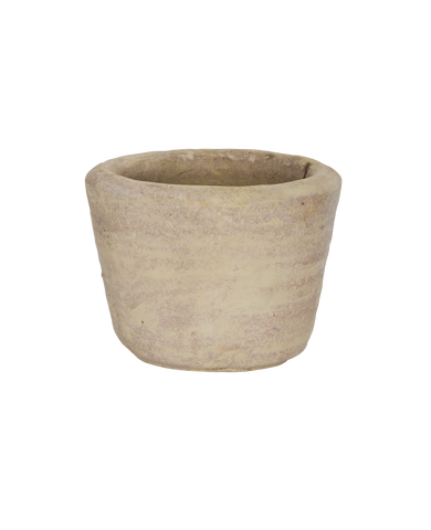 Vintage French Orangerie Pot, pale beige terracotta with rough, weathered texture.