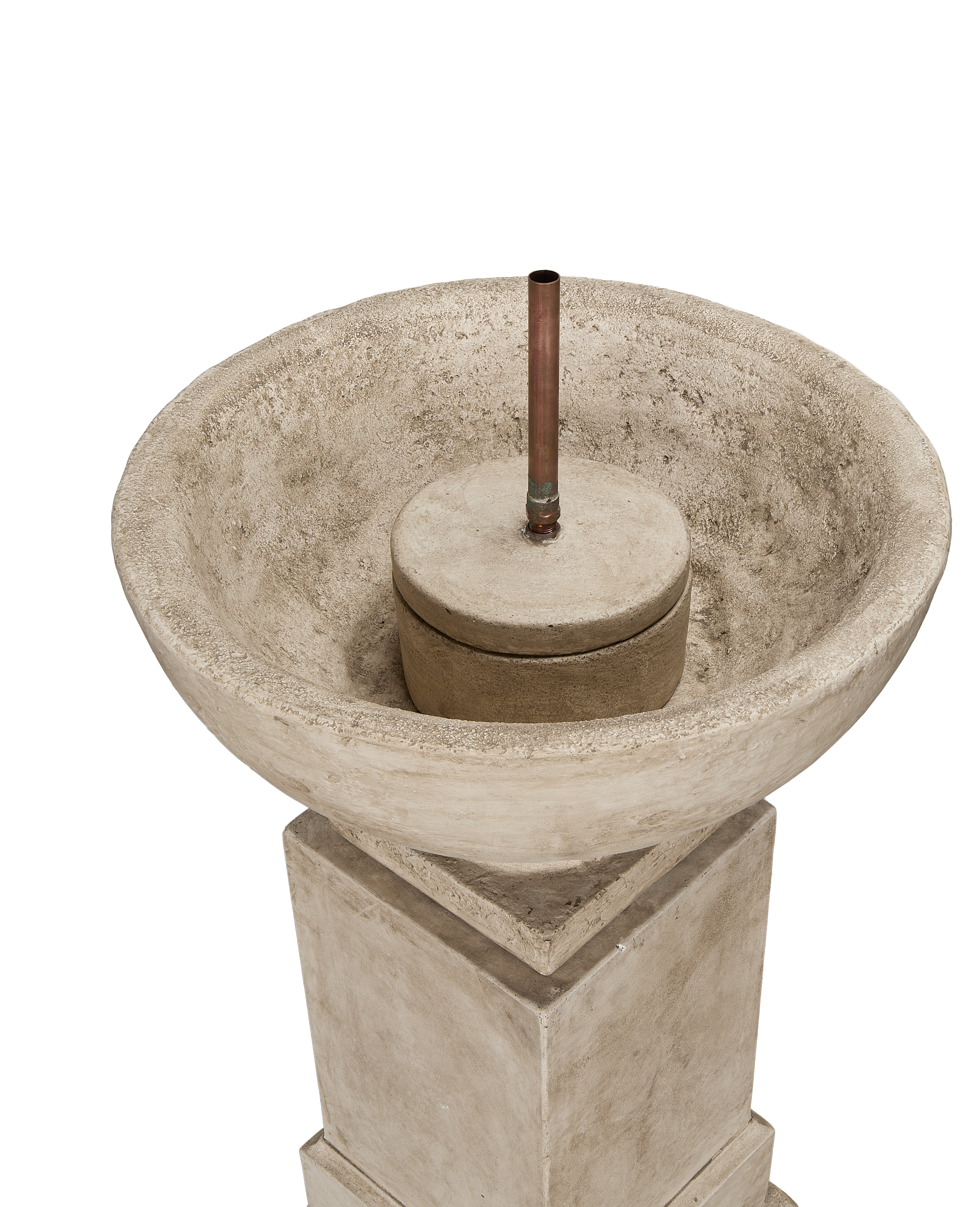 Luberon Pedestal Fountain, cast stone, overhead view