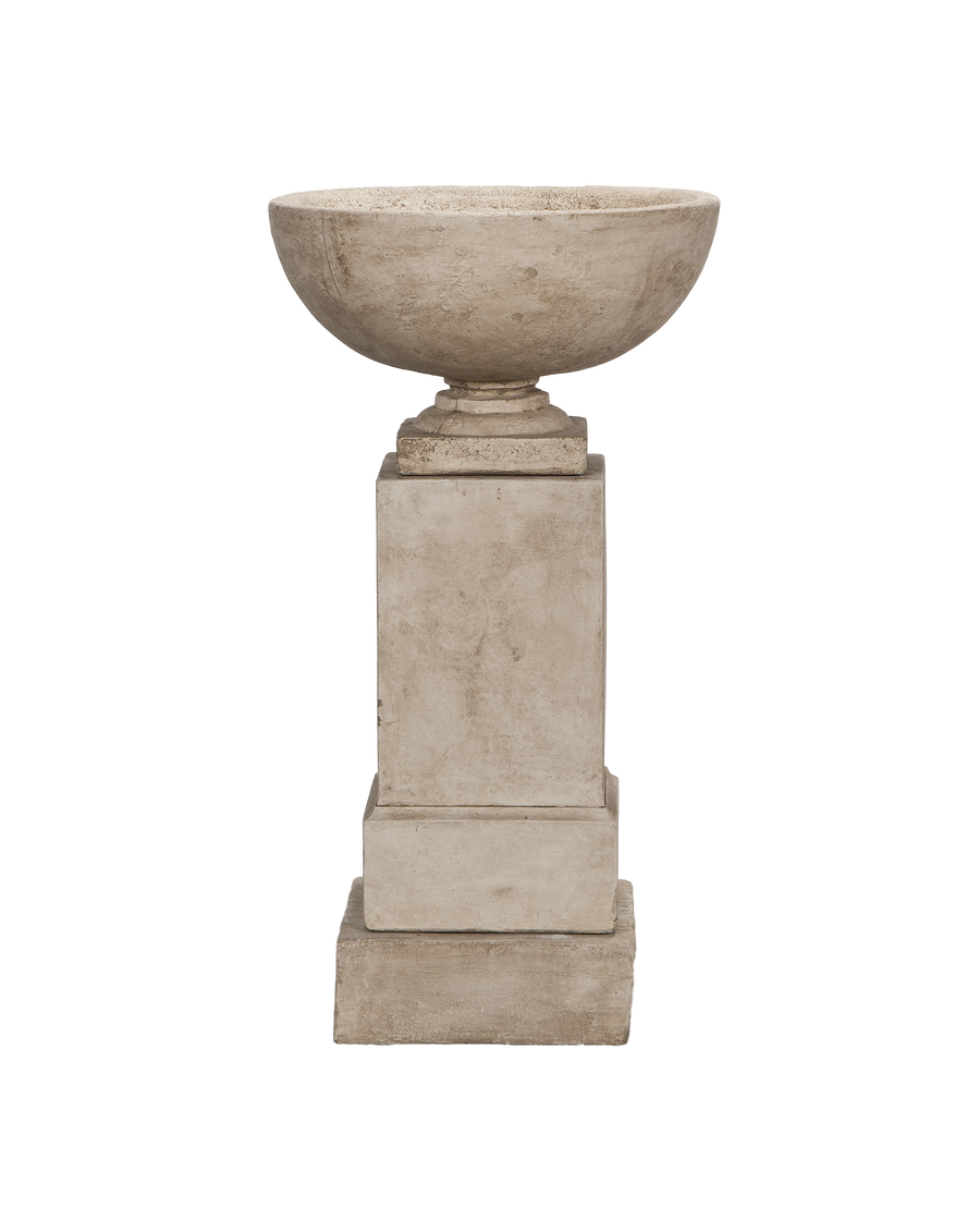 Luberon Pedestal Fountain, cast stone, front view