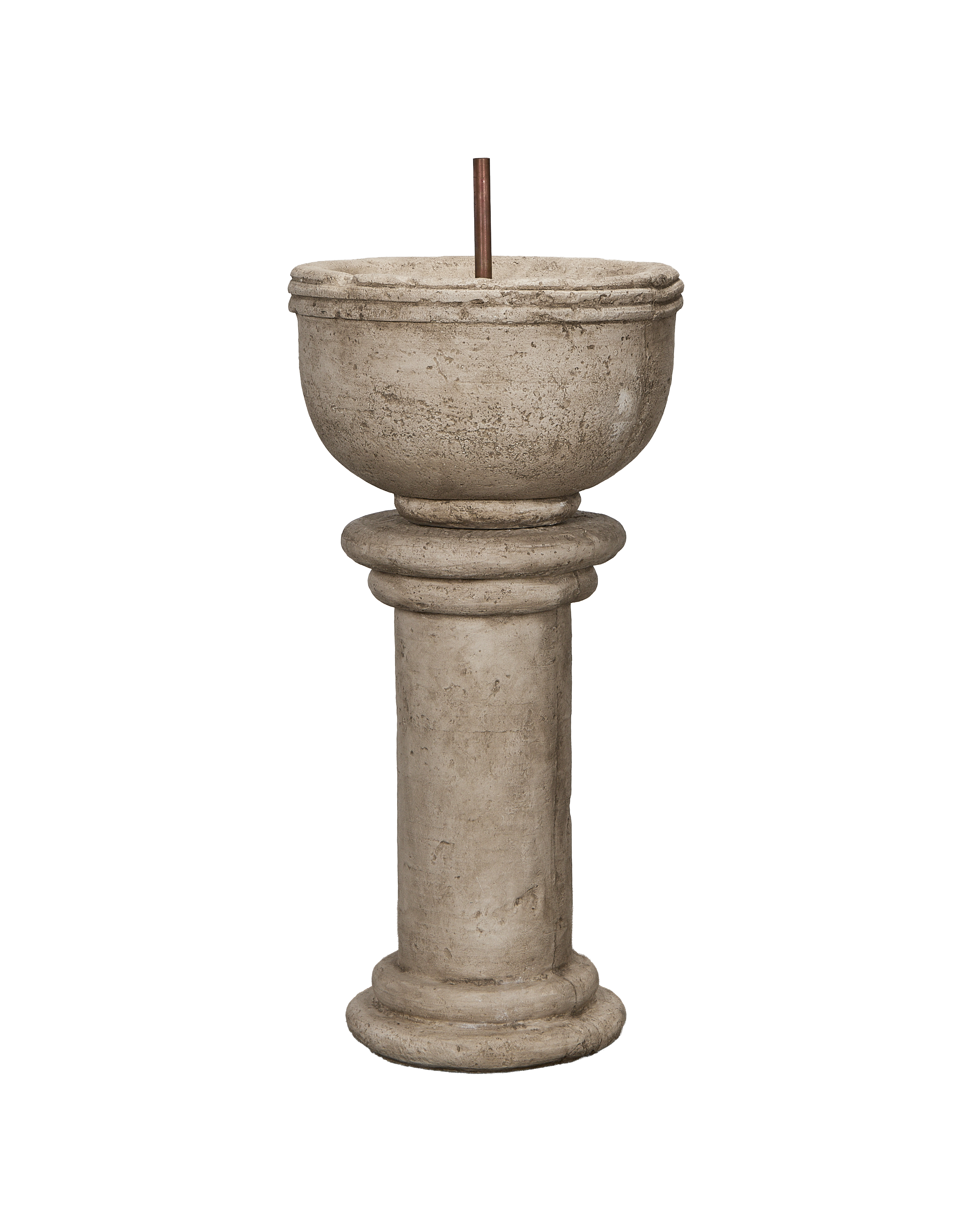 Tivoli Pedestal Fountain, cast stone, front view