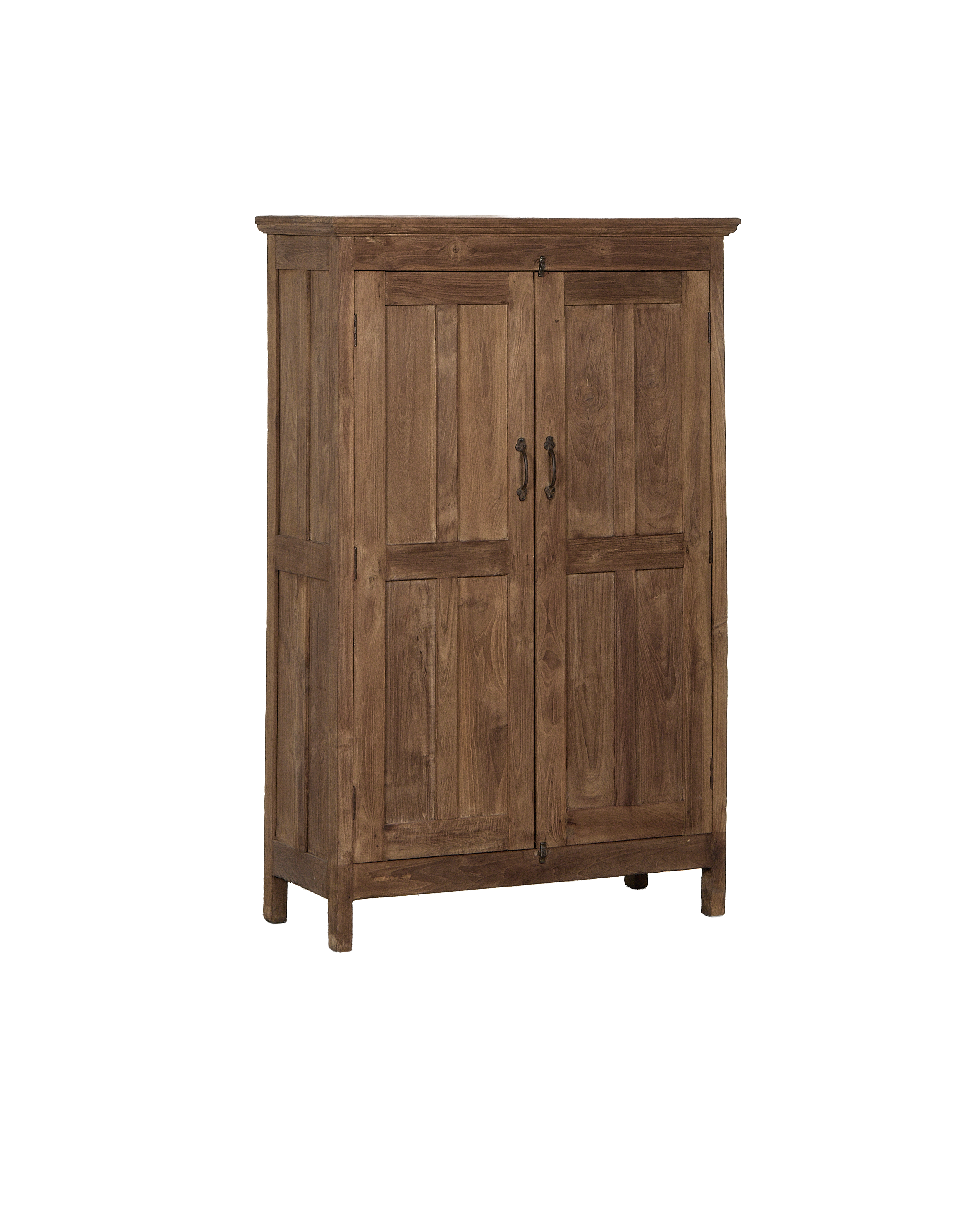 Vintage Indian oak storage cabinet, two