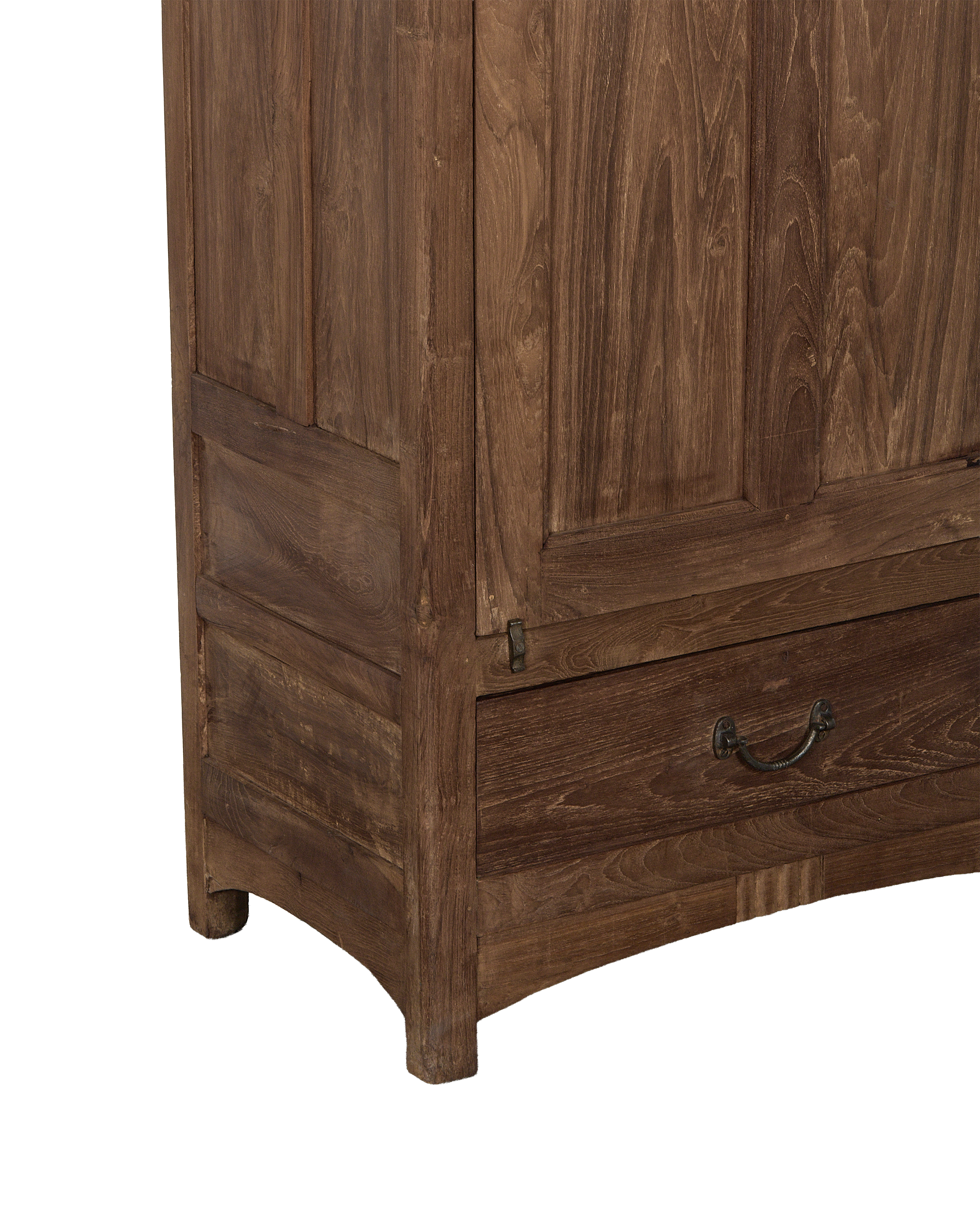 Vintage natural oak wood cabinet, bottom drawer