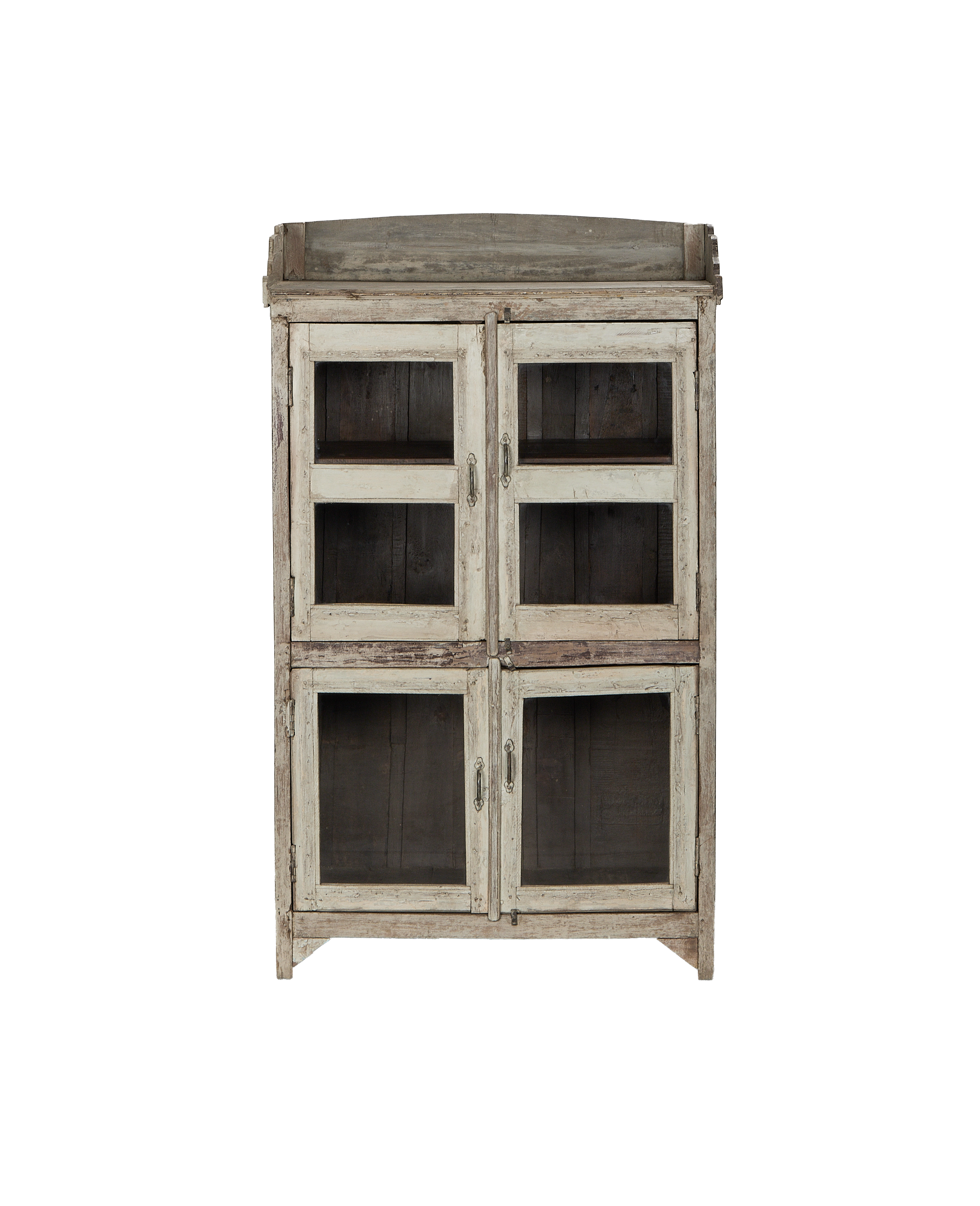 Vintage bleached oak cabinet from India with distressed