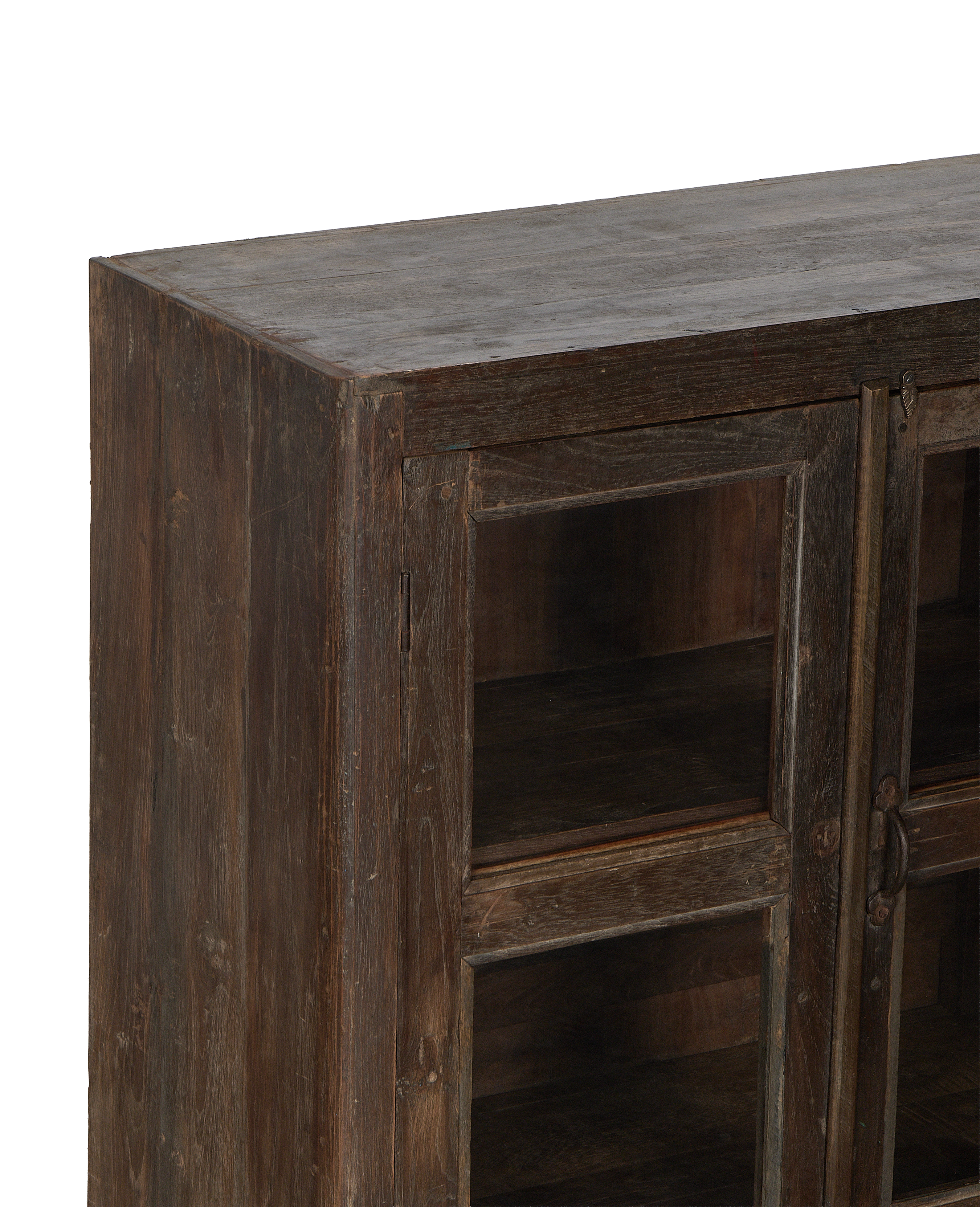 Vintage oak cabinet, close-up top right