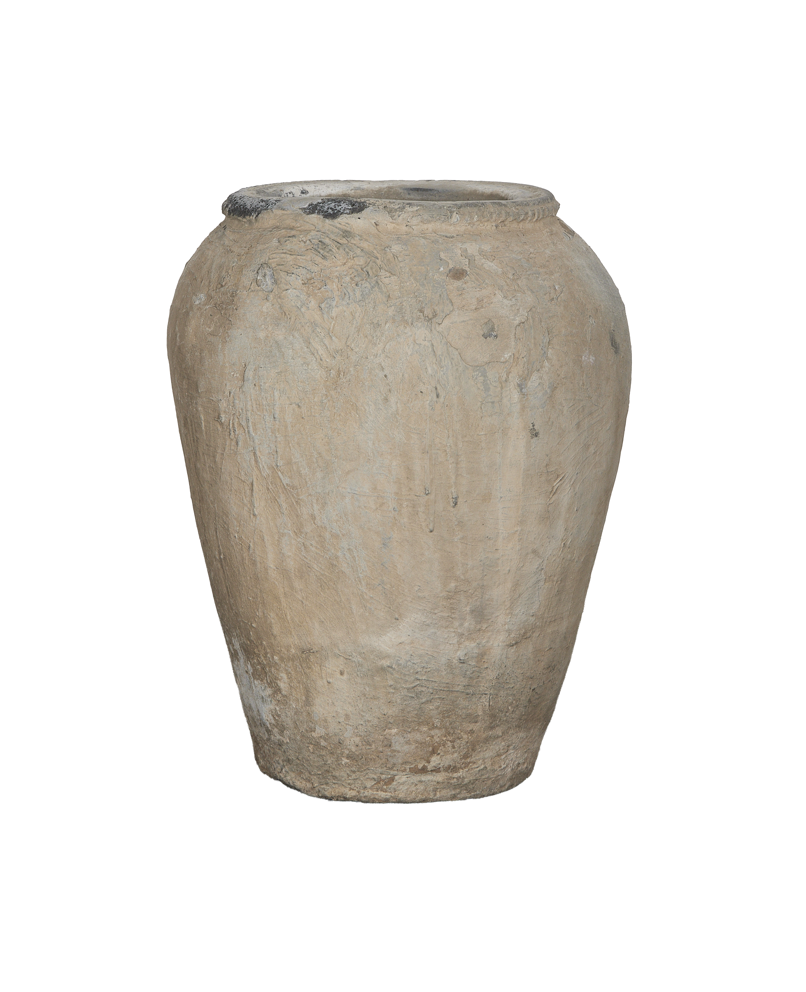 Vintage Indian grain pot, weathered OAK wood with rustic