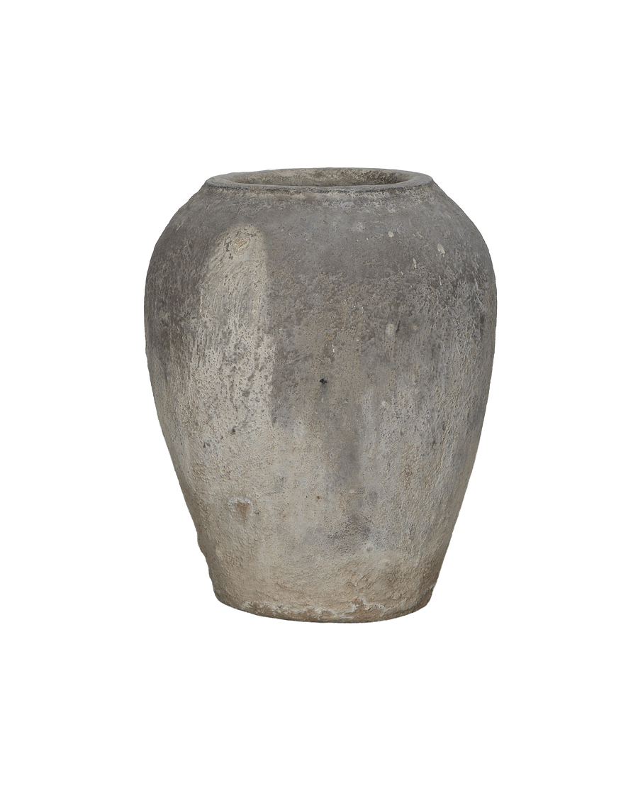 Vintage Indian grain pot, weathered texture
