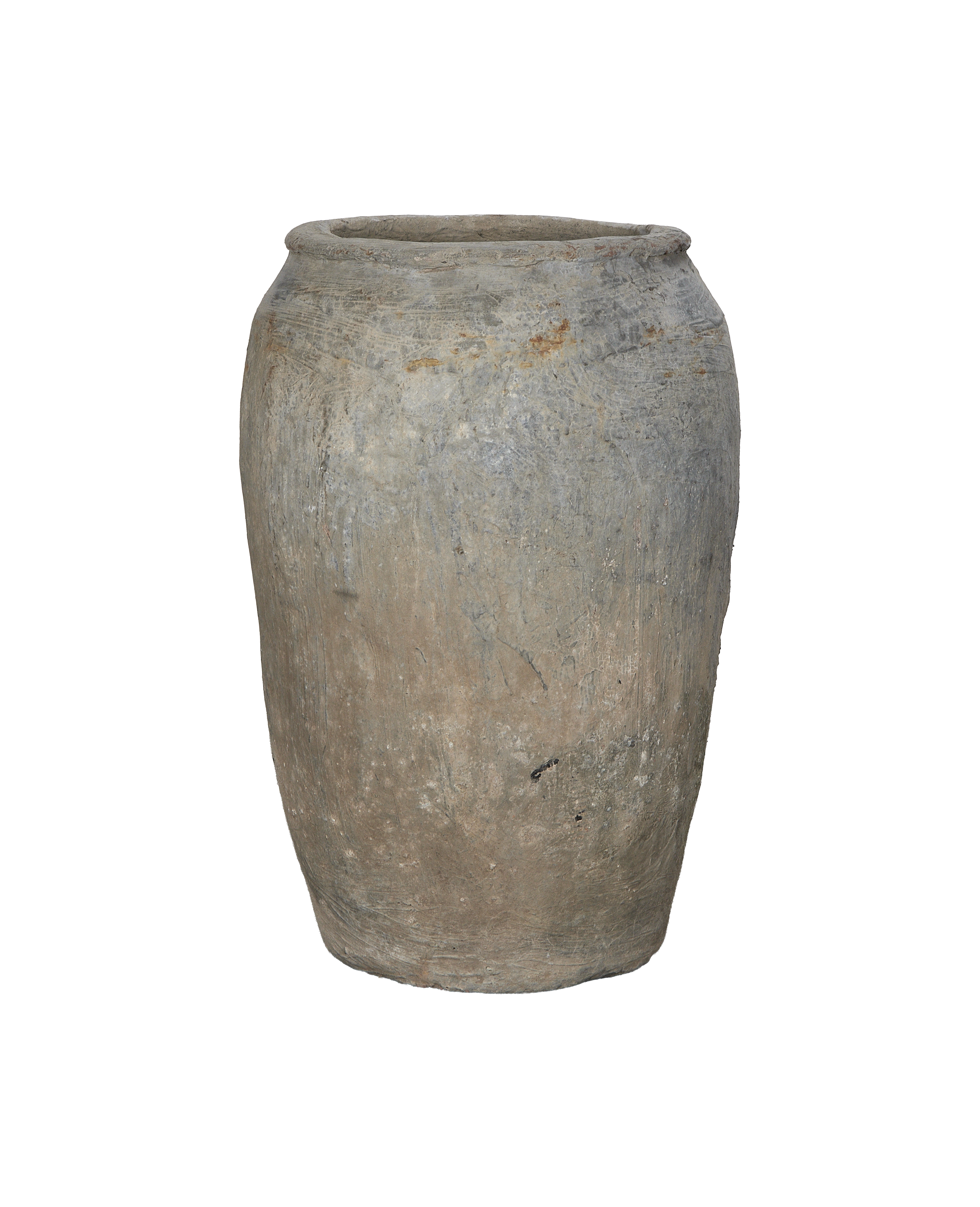 Vintage Indian oak grain pot, weathered