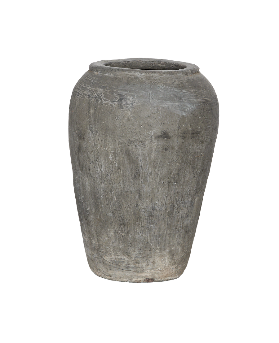 Vintage Indian clay grain pot