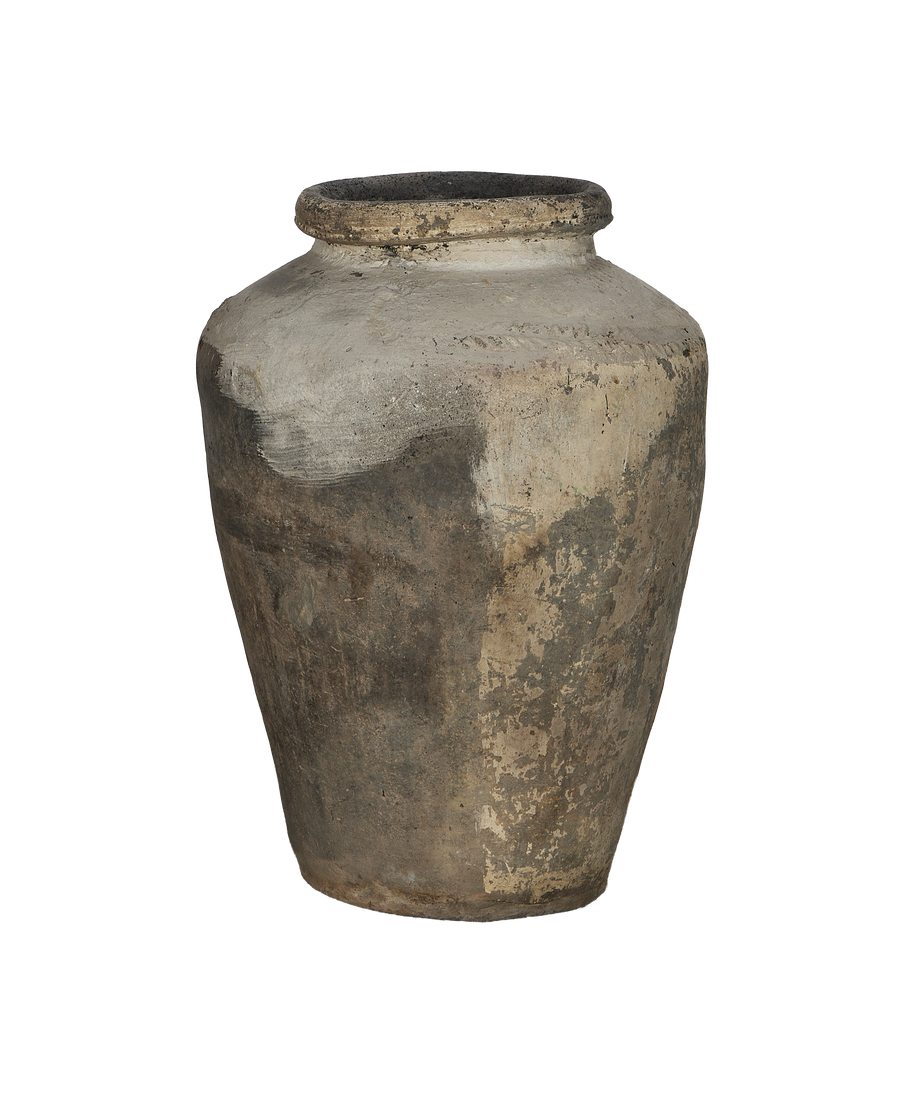 Vintage Indian oak grain pot,