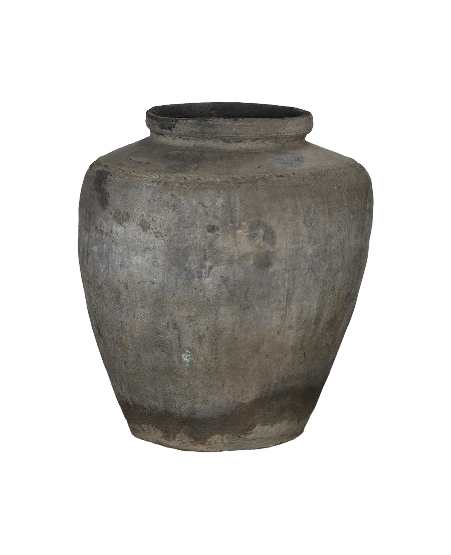 Vintage Indian oak grain pot,
