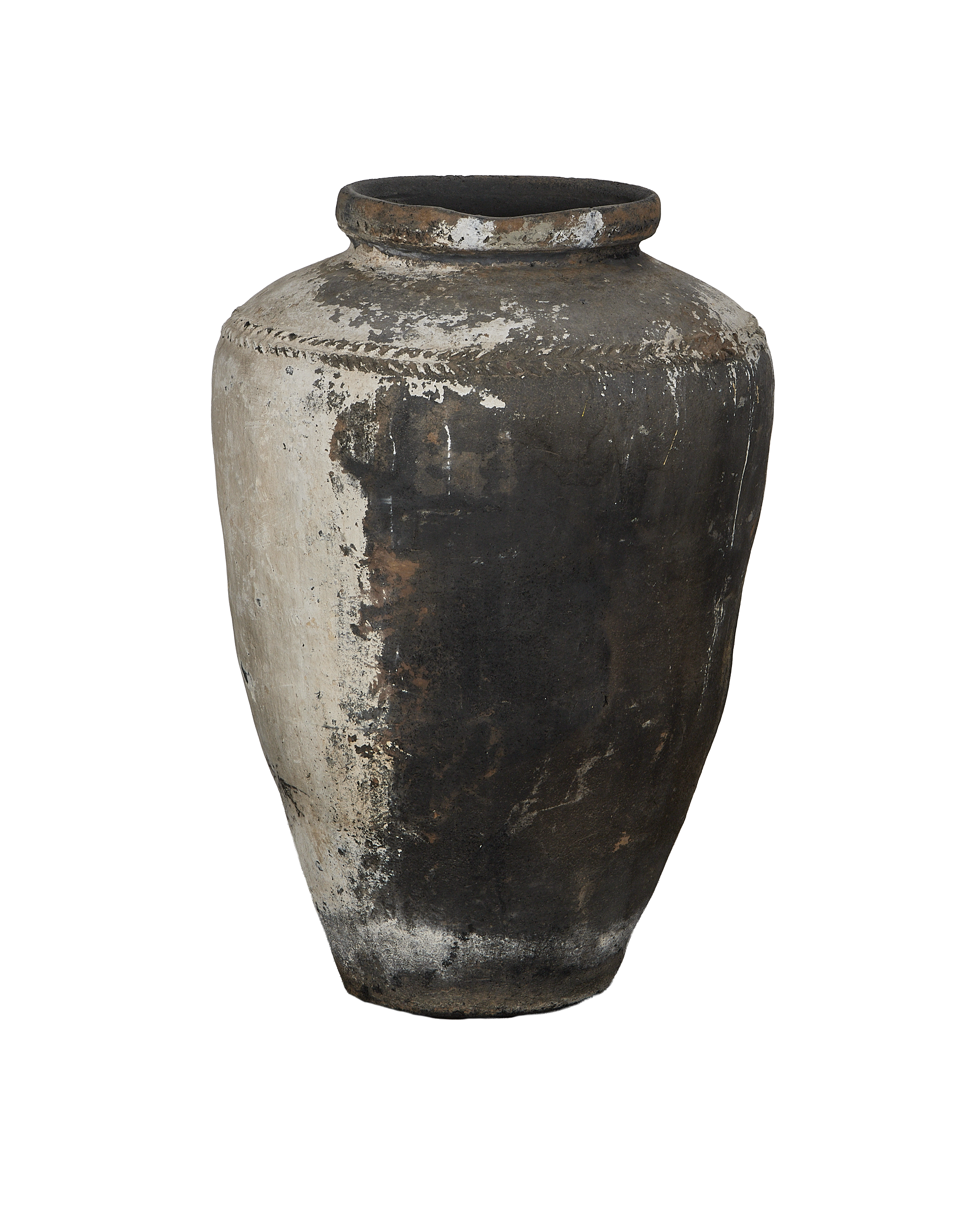 Vintage Indian Grain Pot, dark distressed finish