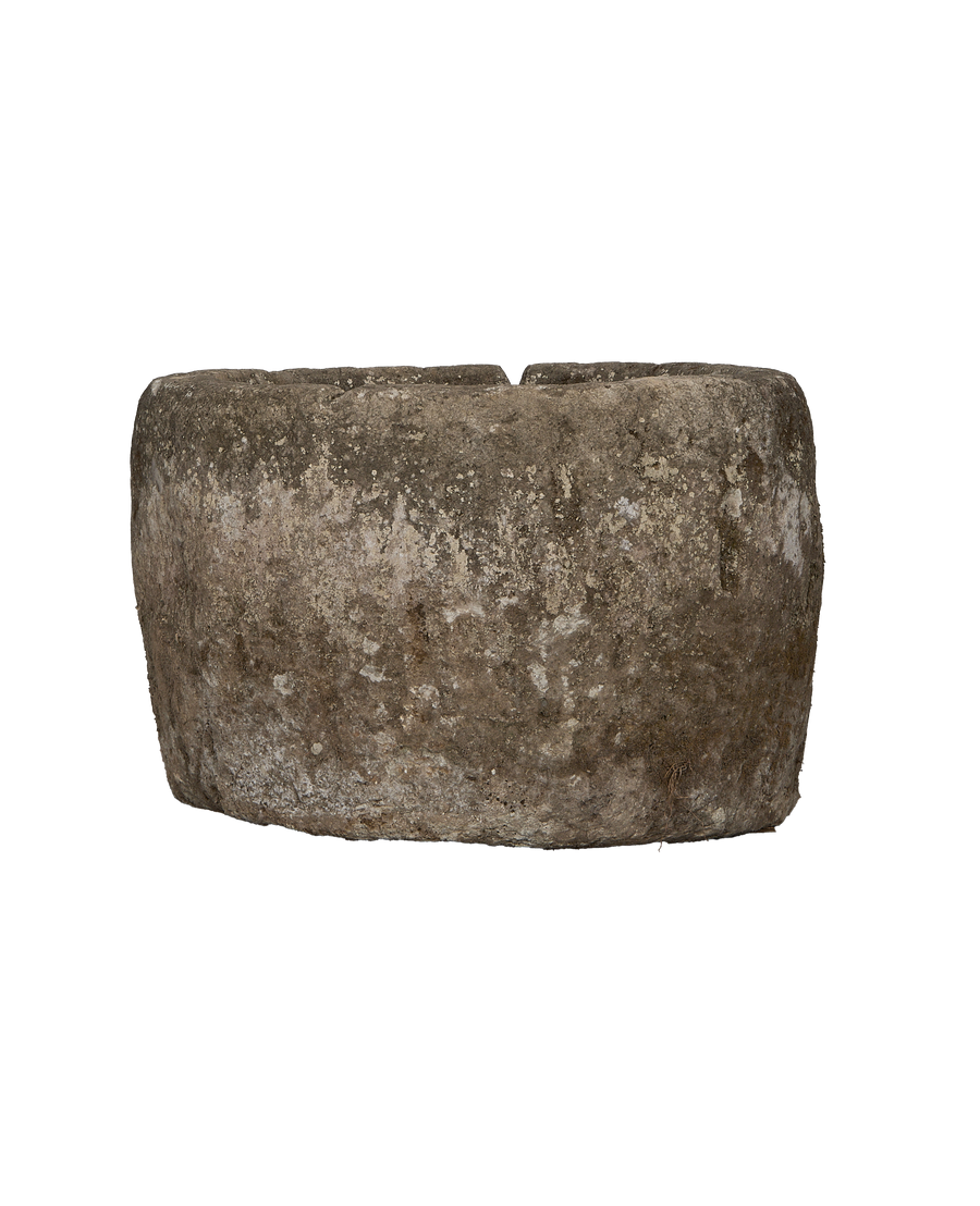 Vintage round limestone trough from Indonesia,
