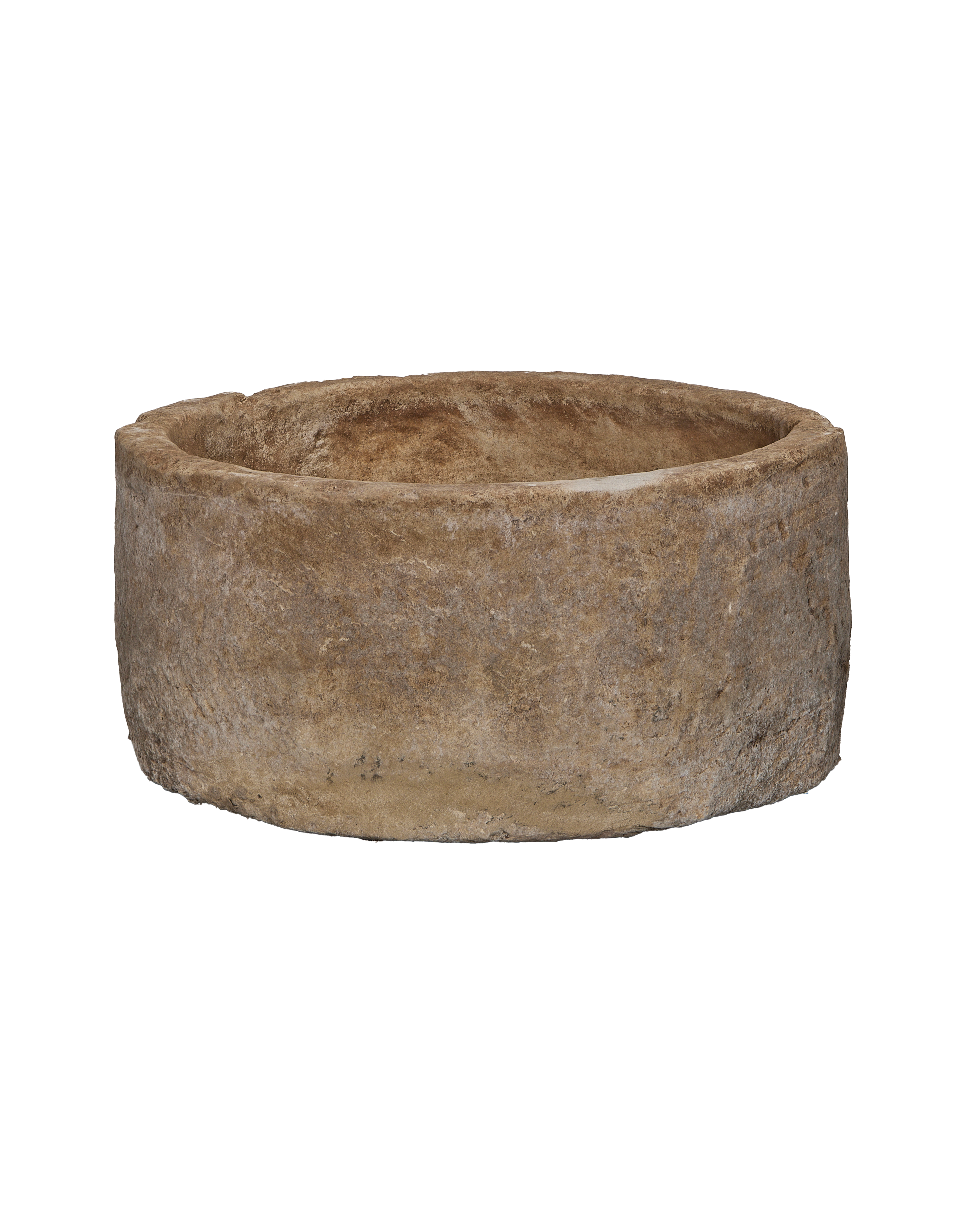 Vintage round limestone trough