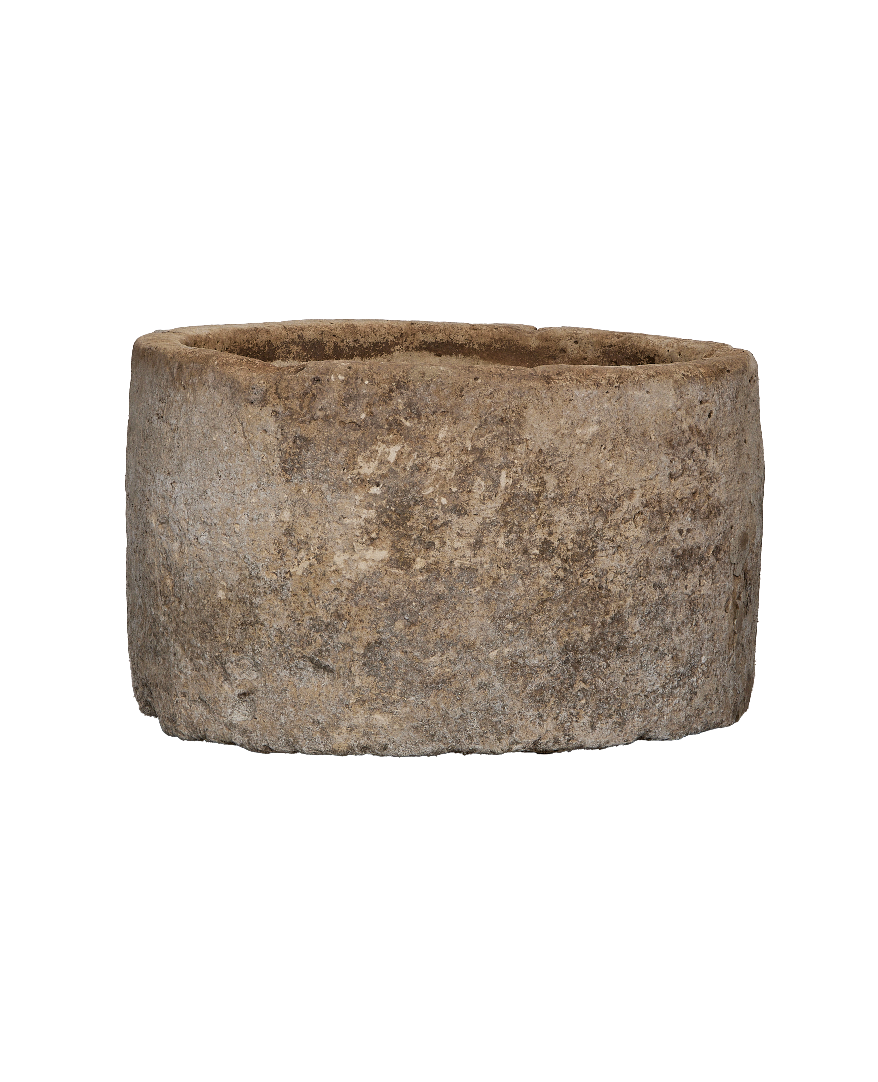 Vintage round limestone trough