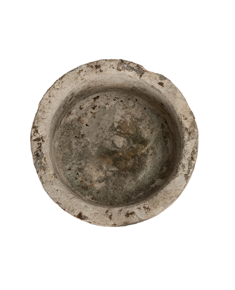 Vintage round Indonesian limestone
