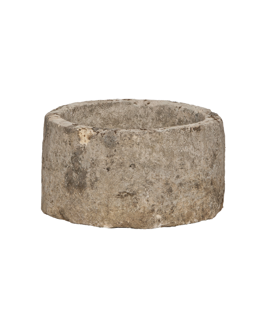 Vintage round Indonesian limestone