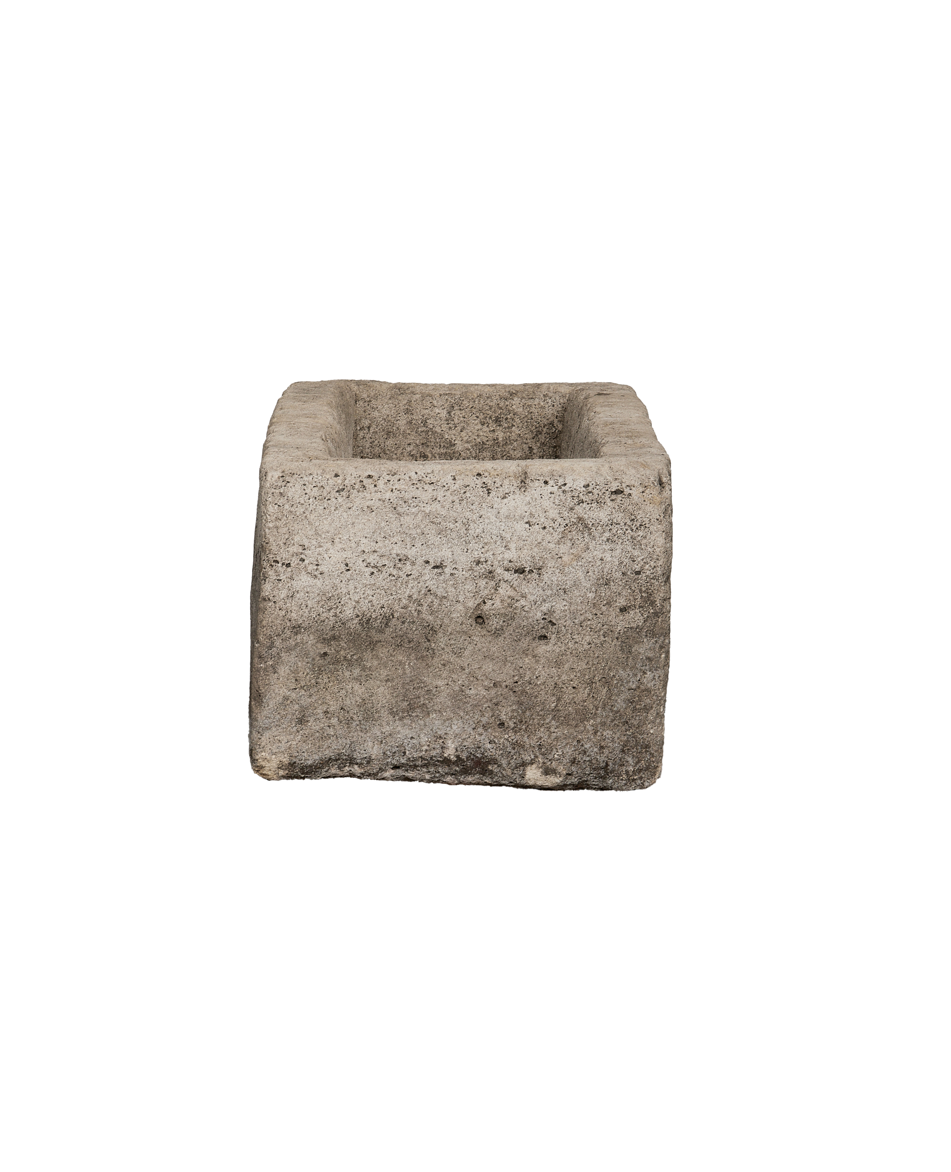 Vintage Indonesian limestone trough, square
