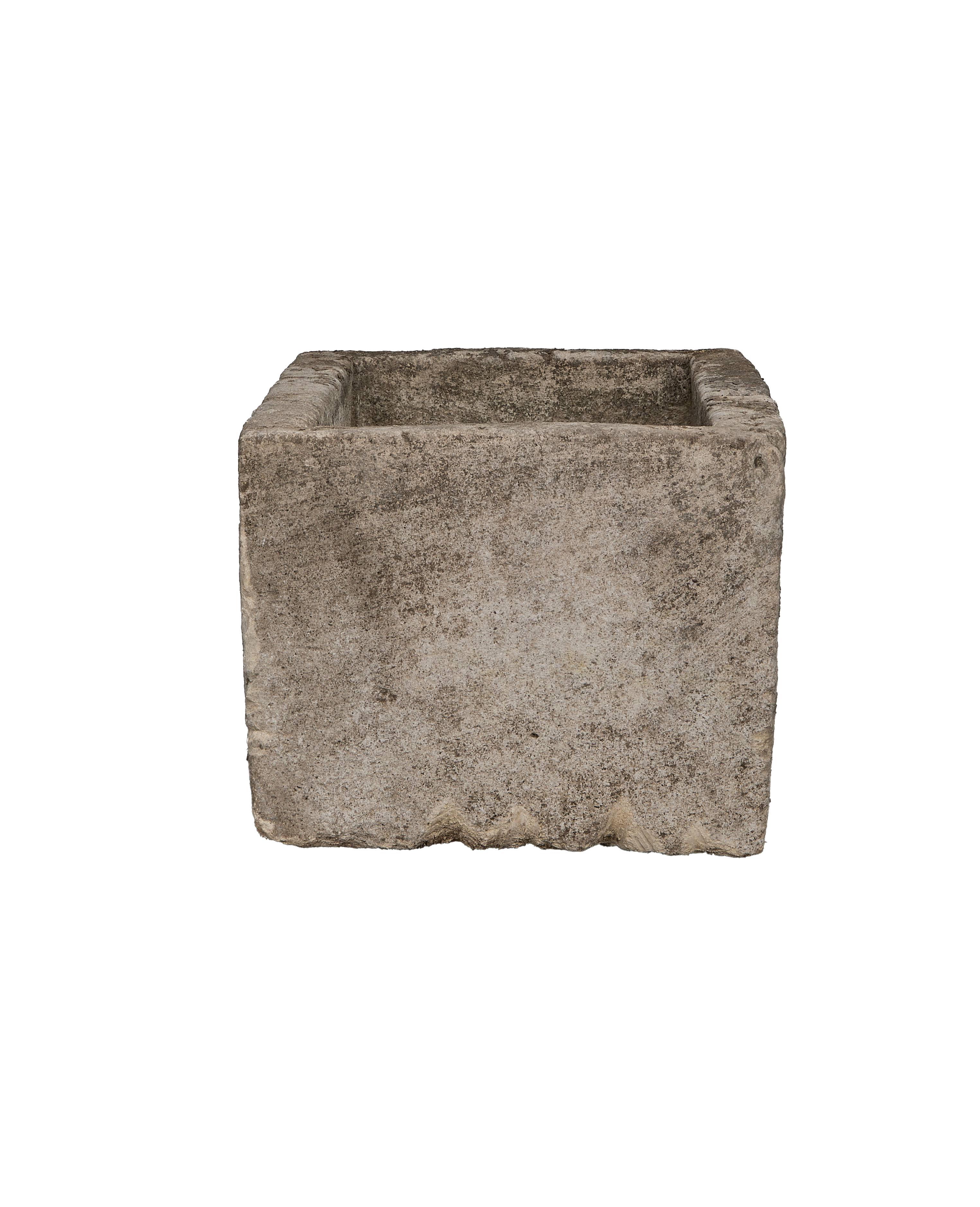 Vintage Indonesian limestone trough, showing weathered texture and square