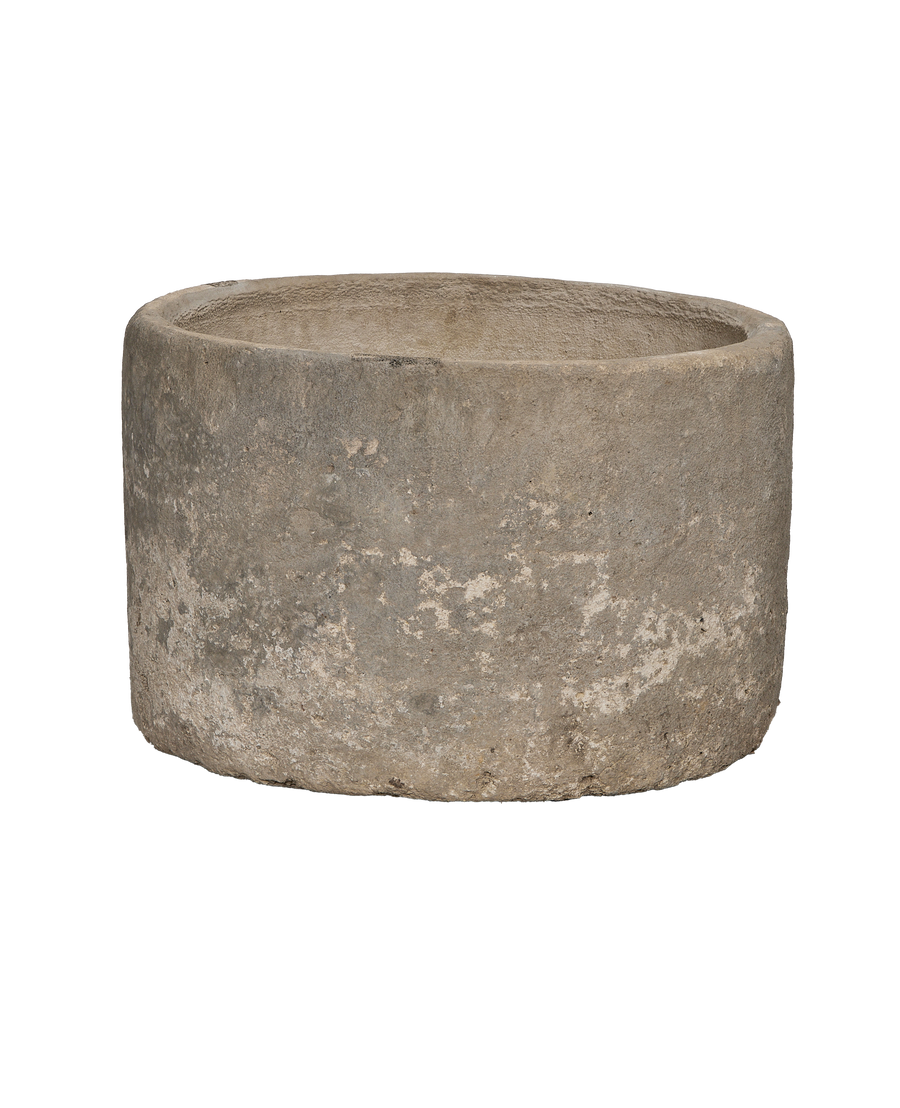 Vintage round limestone trough