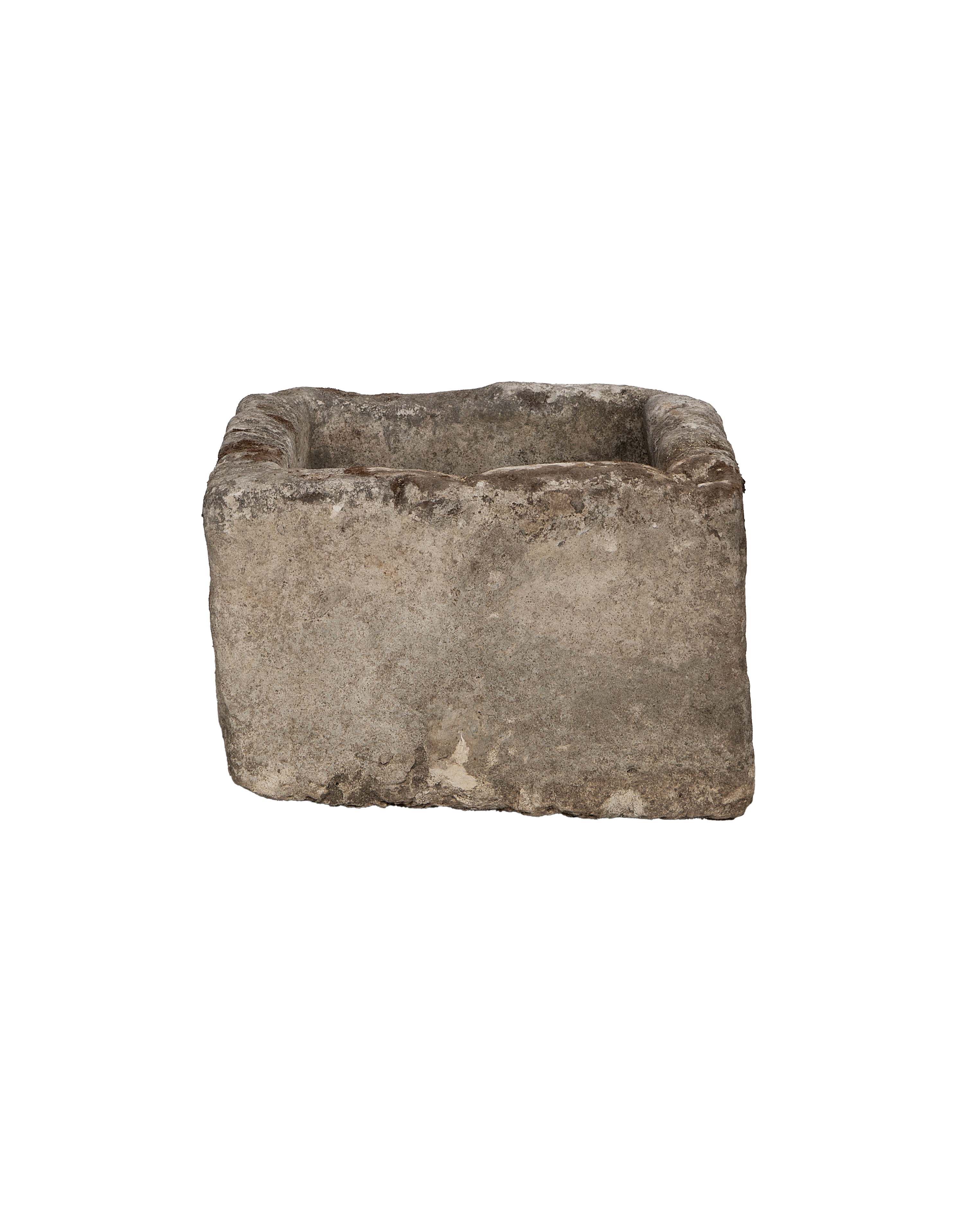Vintage Indonesian rectangular limestone trough, showing weathered texture