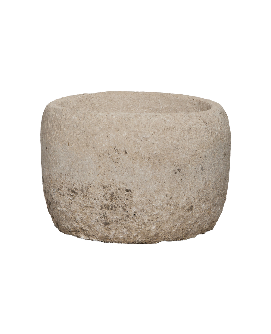 Vintage round limestone trough