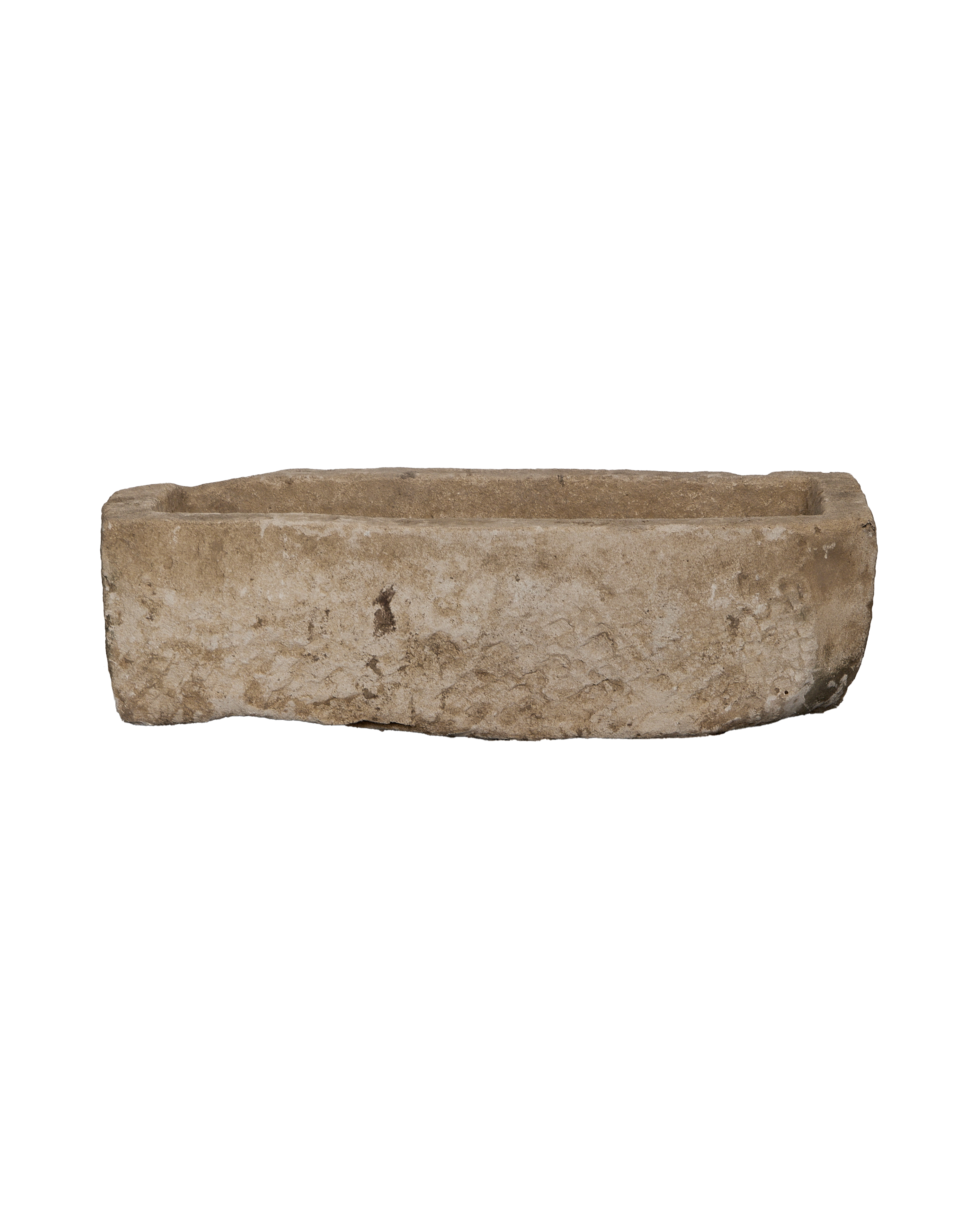 Vintage rectangular limestone trough, rustic texture