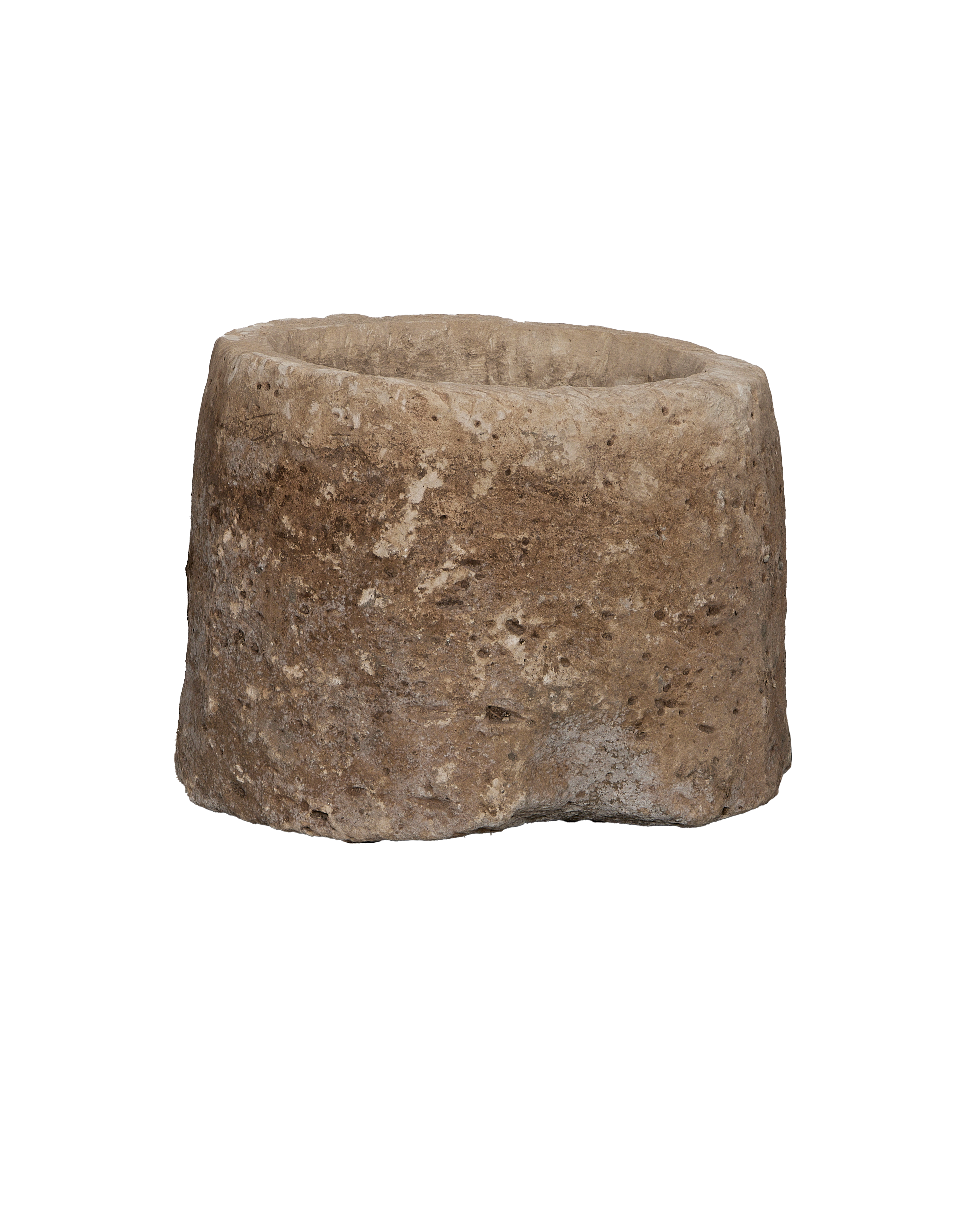 Vintage round limestone trough