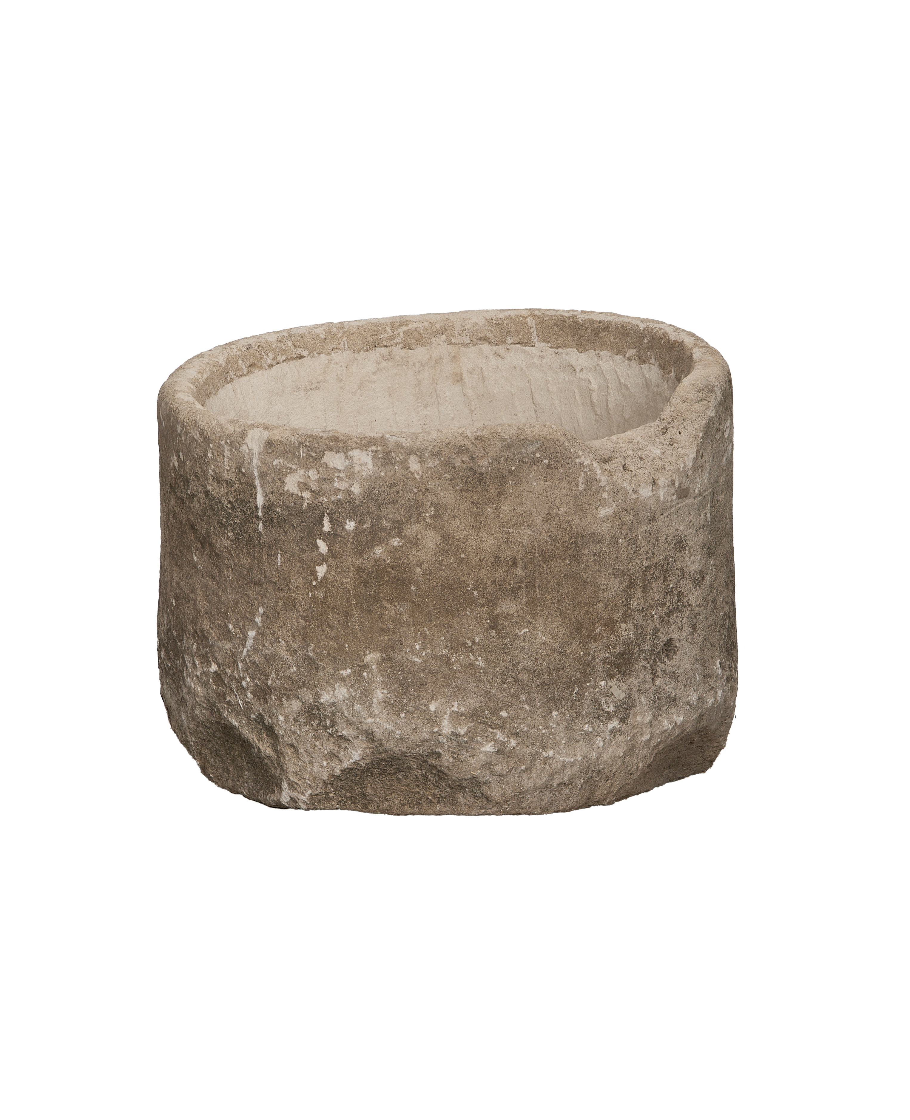 Vintage round limestone trough