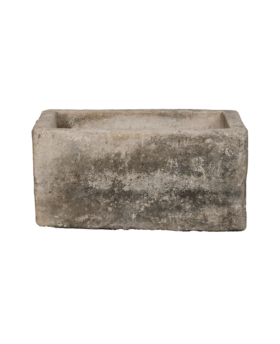 Vintage Indonesian rectangular limestone trough