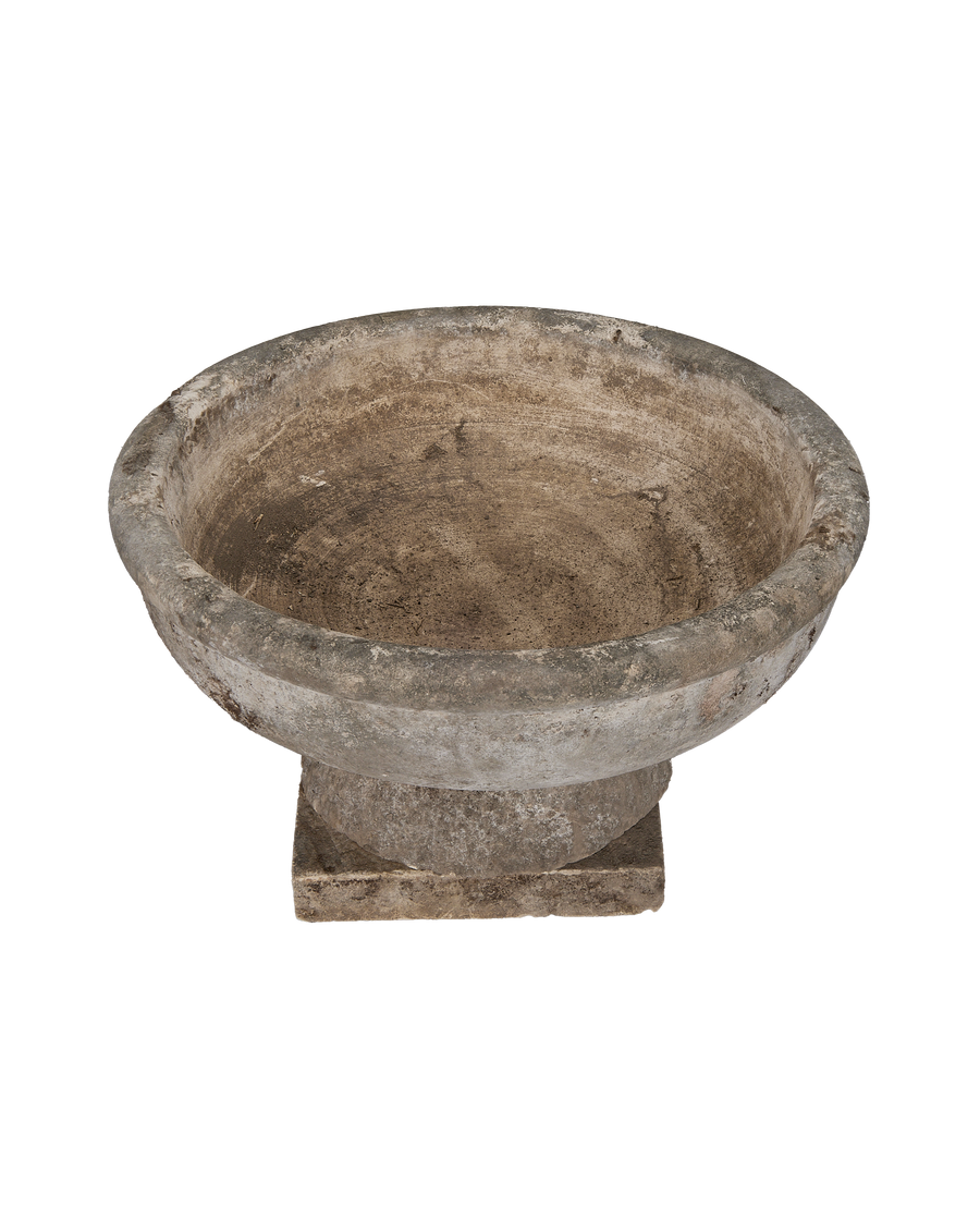 Limestone Bird Bath back view