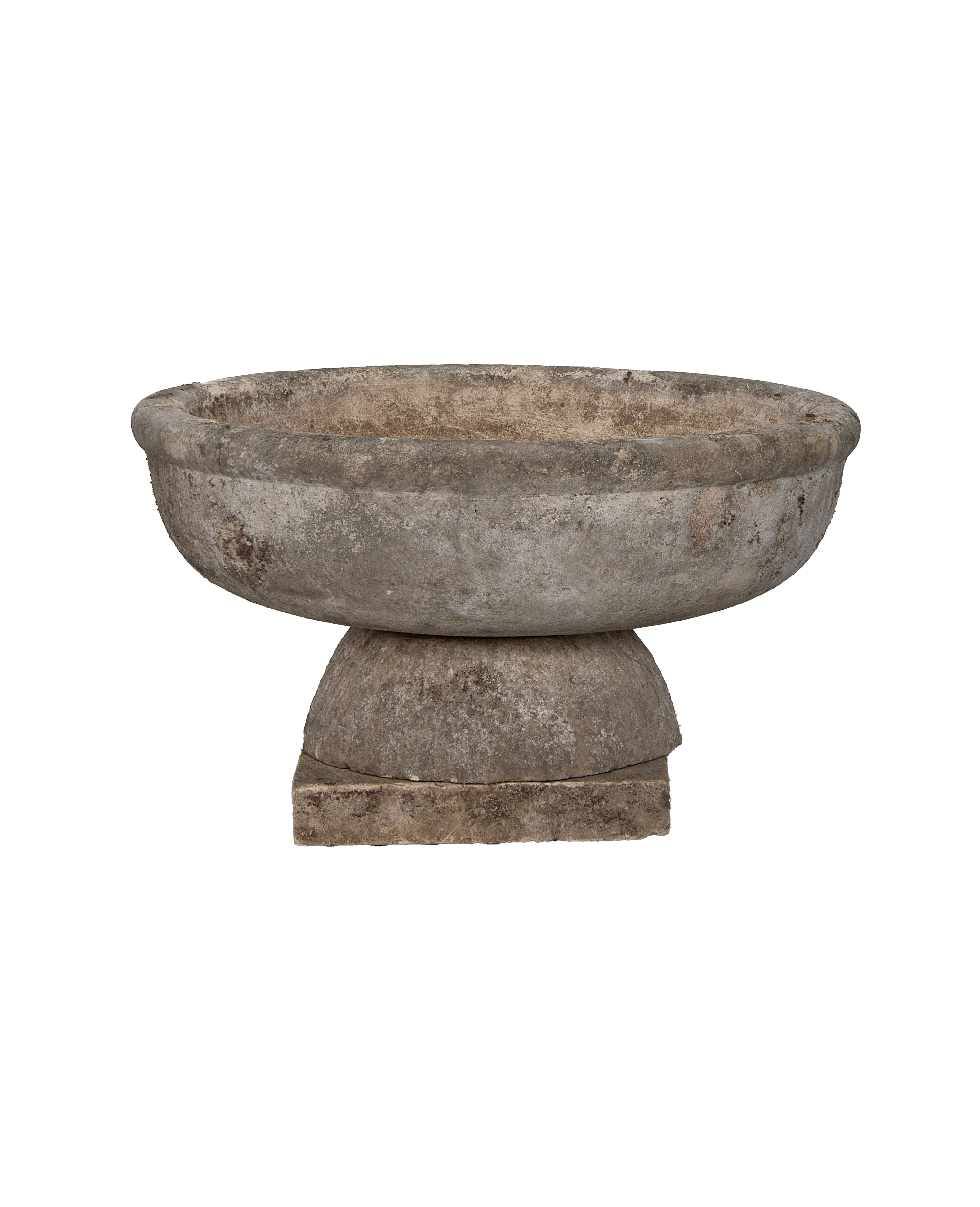 Limestone Bird Bath back view