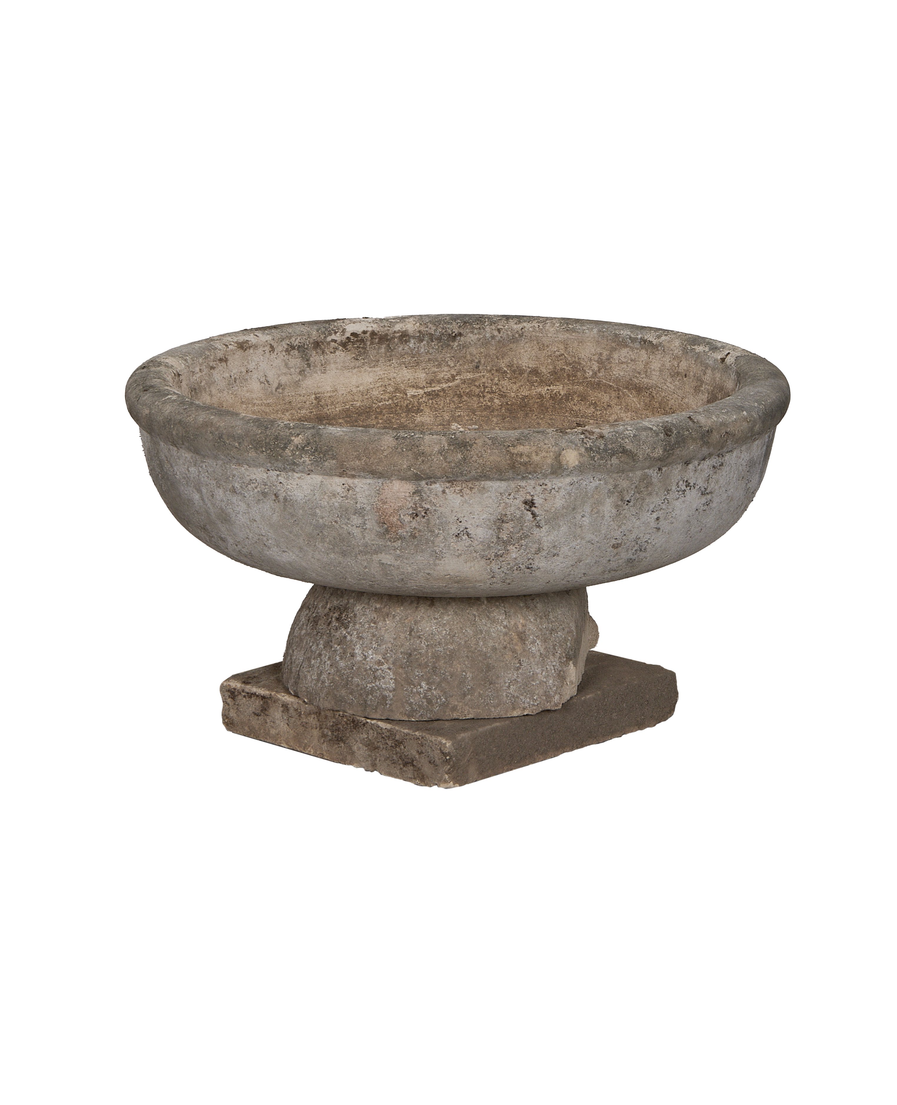 Limestone Bird Bath detail view