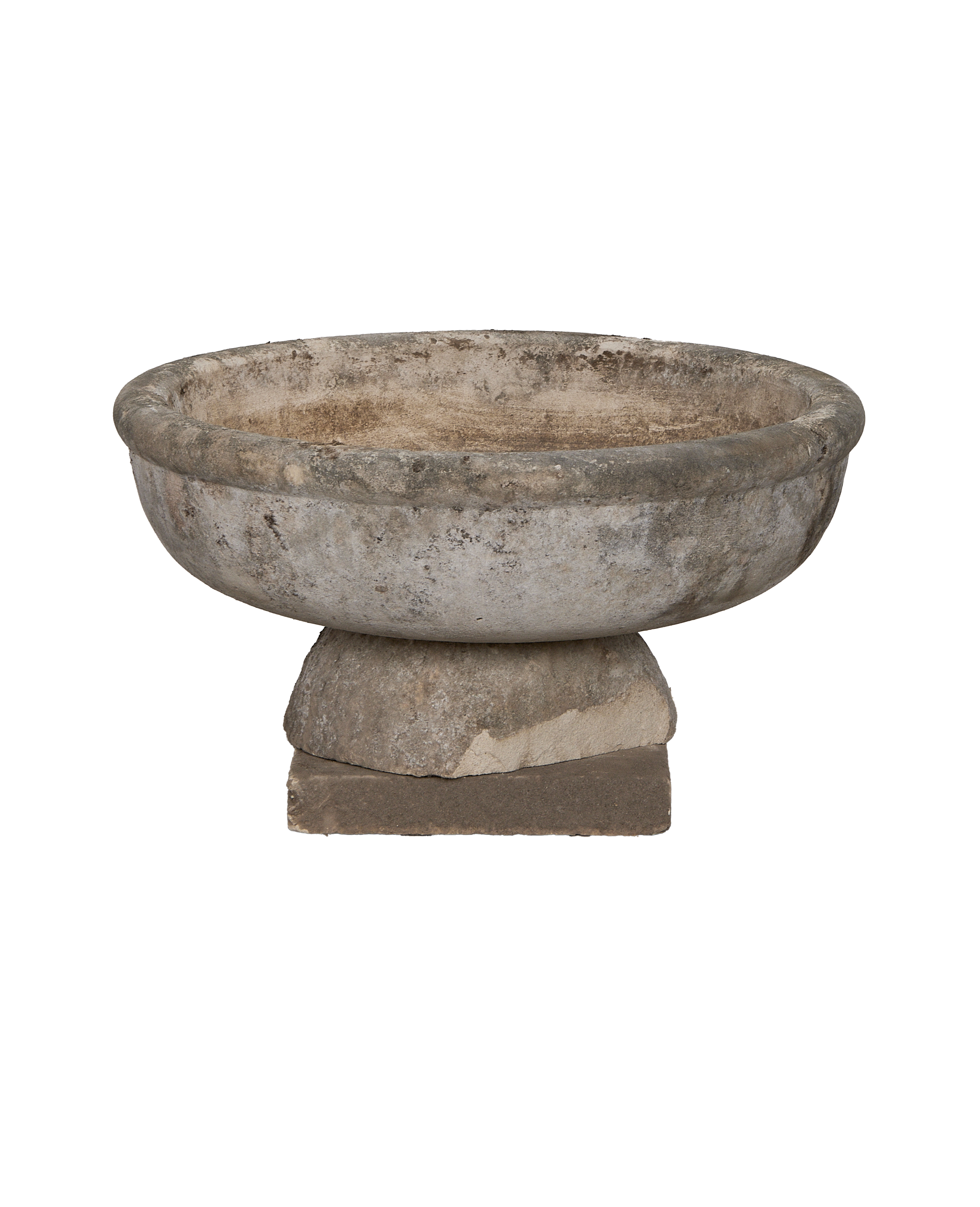 Limestone Bird Bath - oak - from Indonesia - vintage