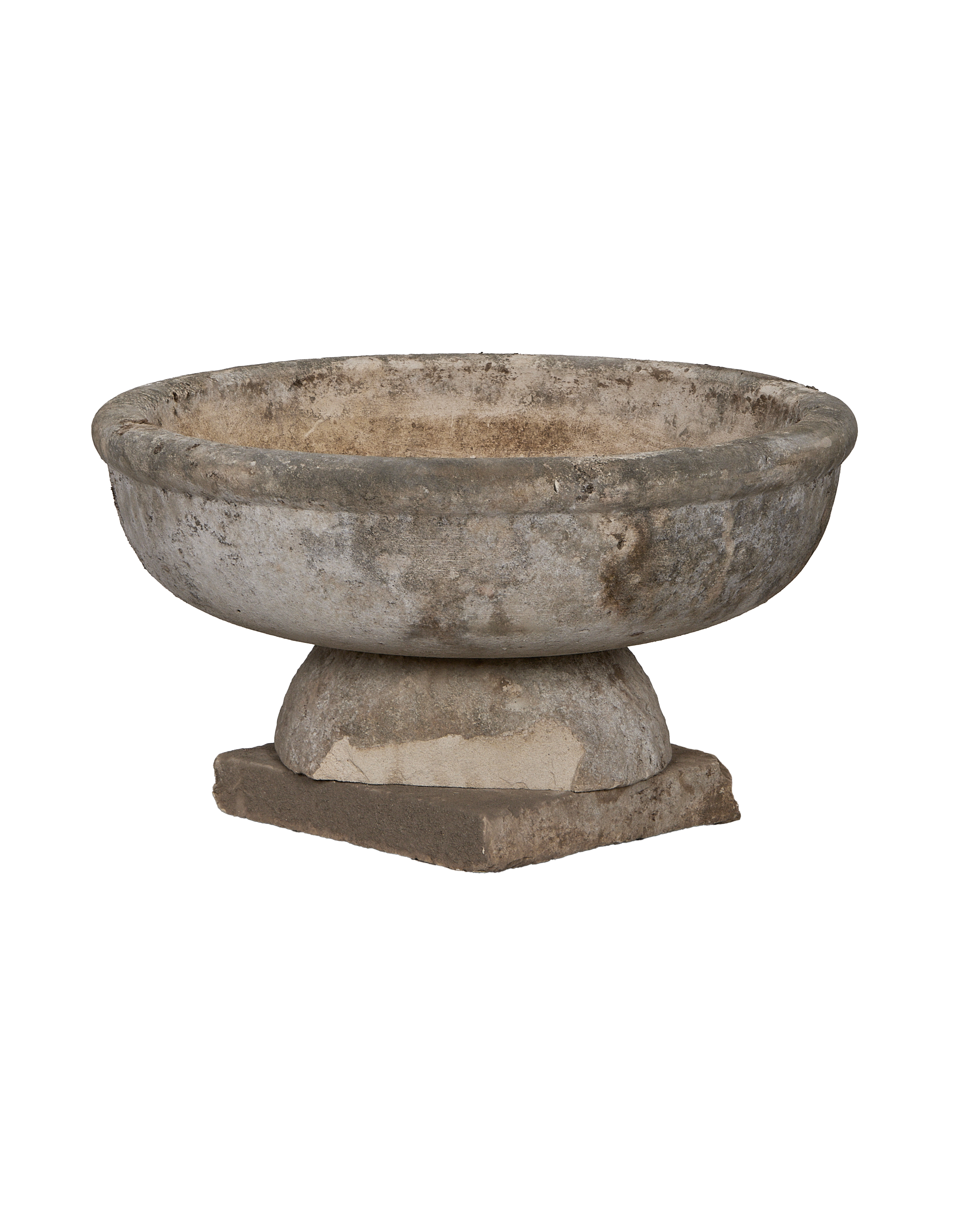 Limestone Bird Bath close-up