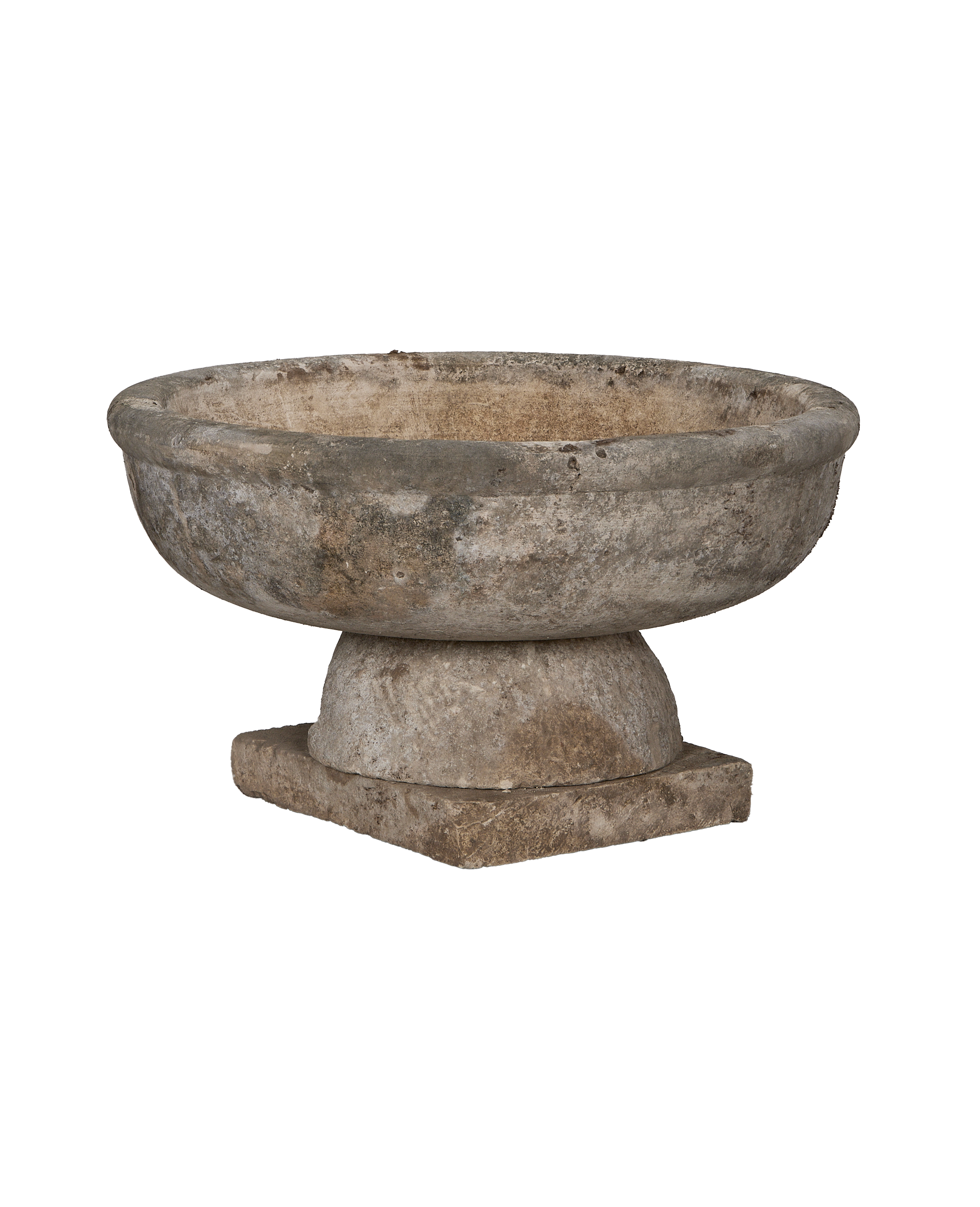 Limestone Bird Bath side view