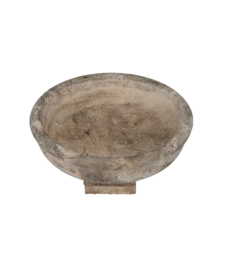 Limestone Bird Bath back view