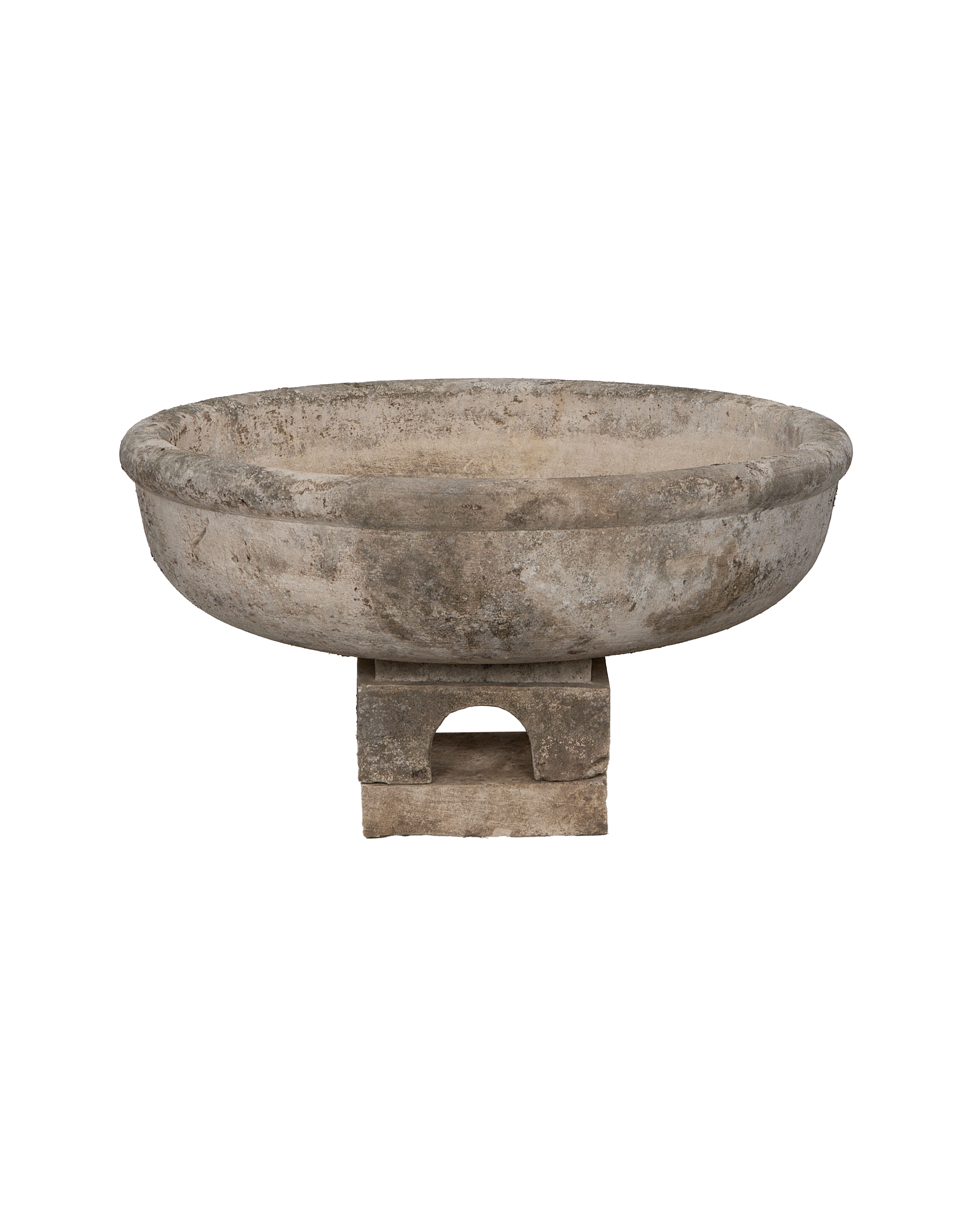 Limestone Bird Bath back view