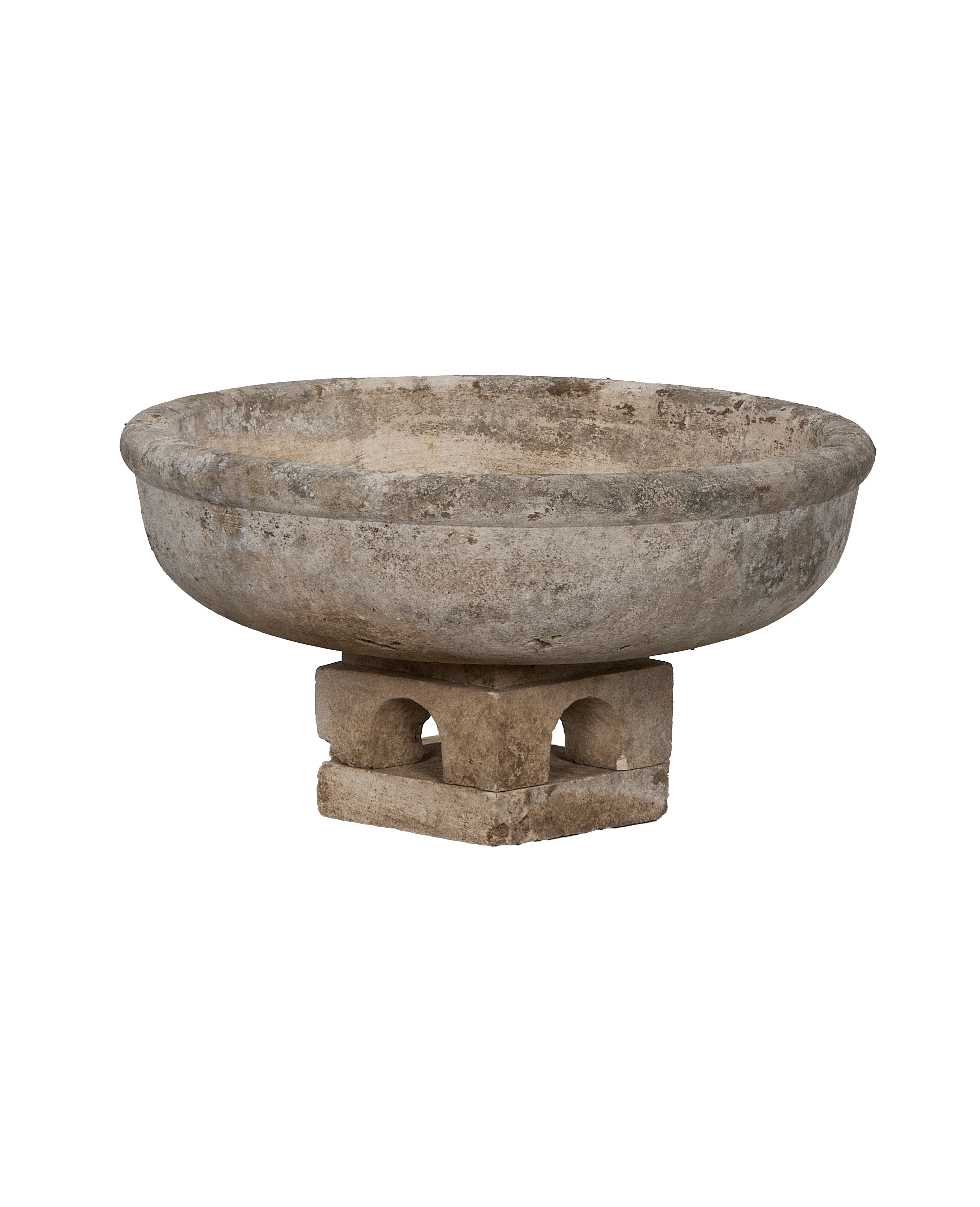 Limestone Bird Bath alternate angle