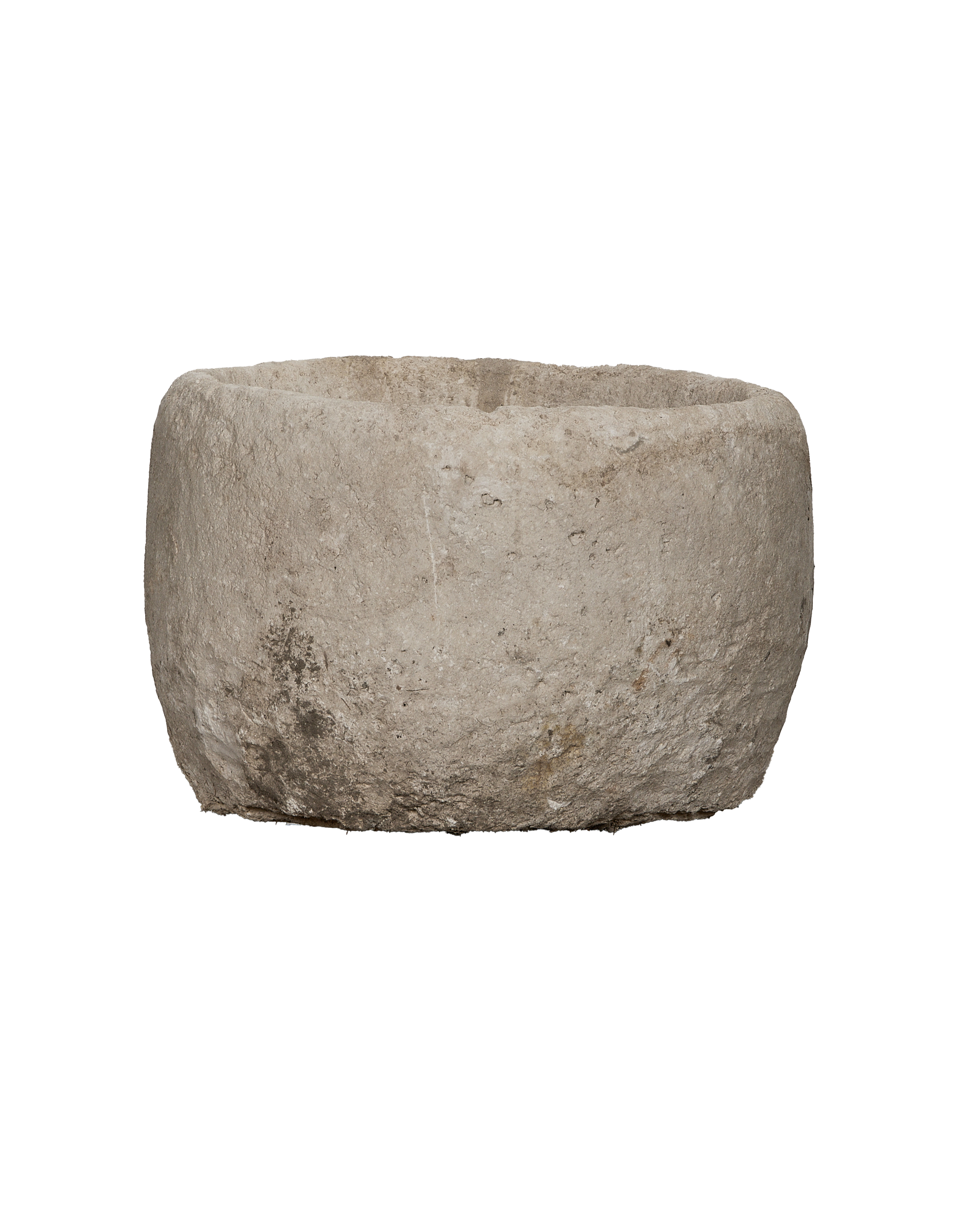 Vintage round limestone trough from Indonesia with