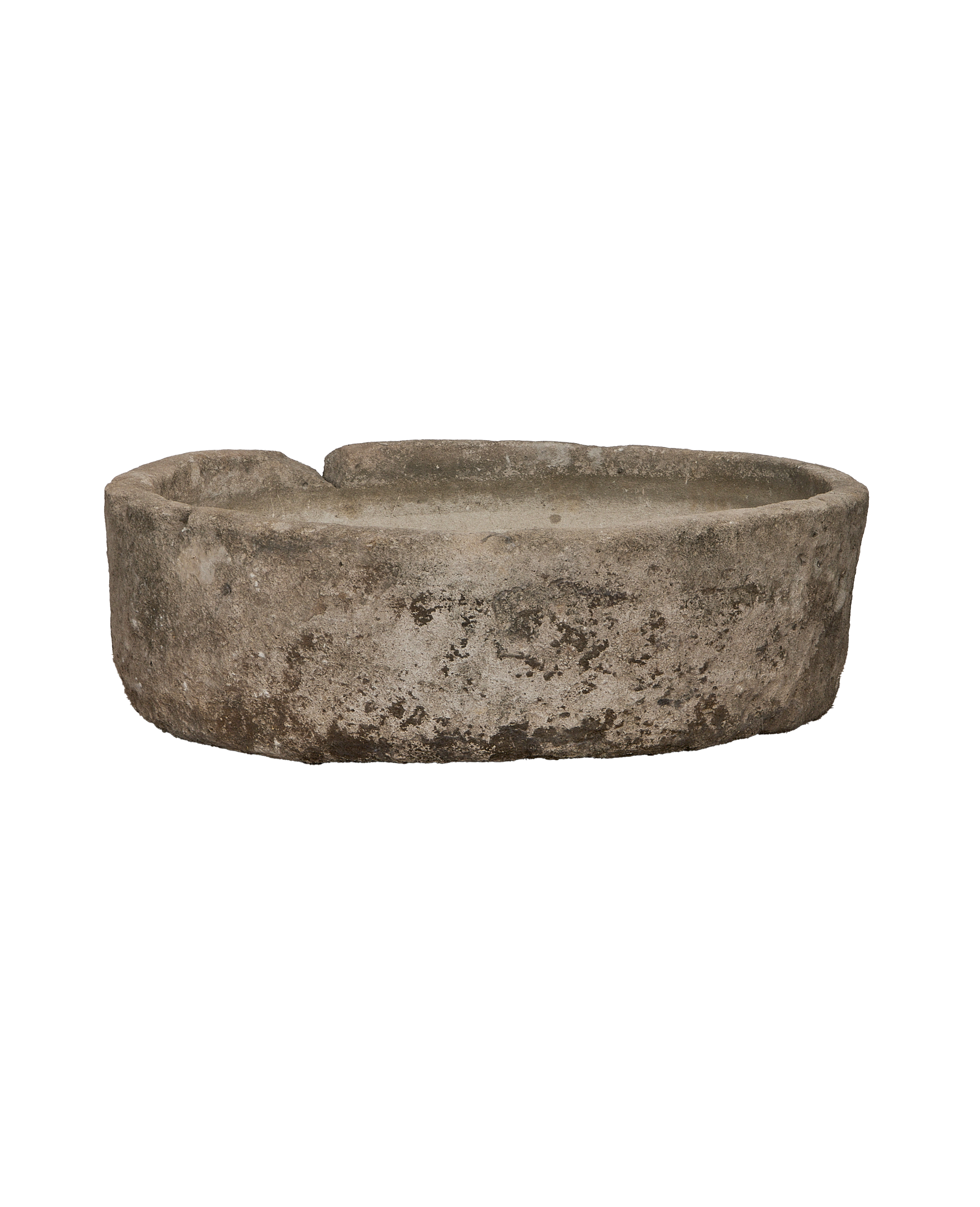 Vintage round Indonesian limestone