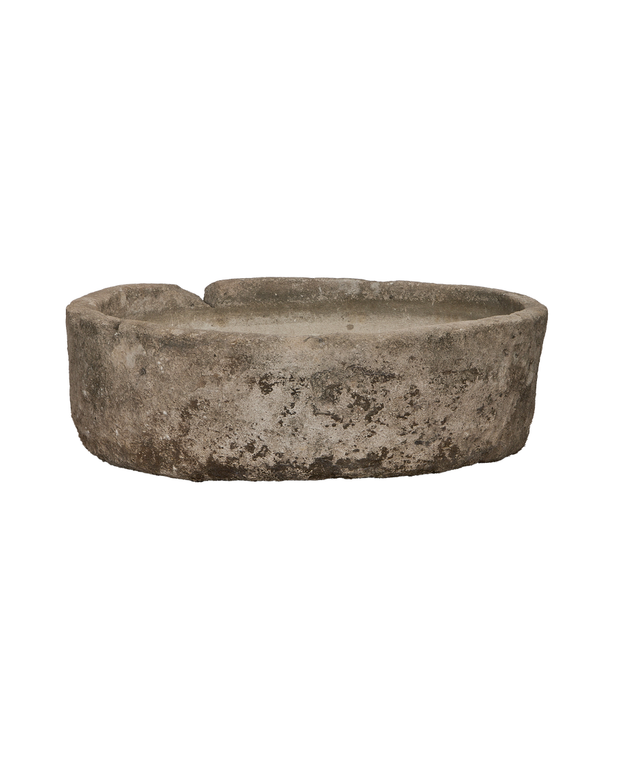 Vintage round Indonesian limestone